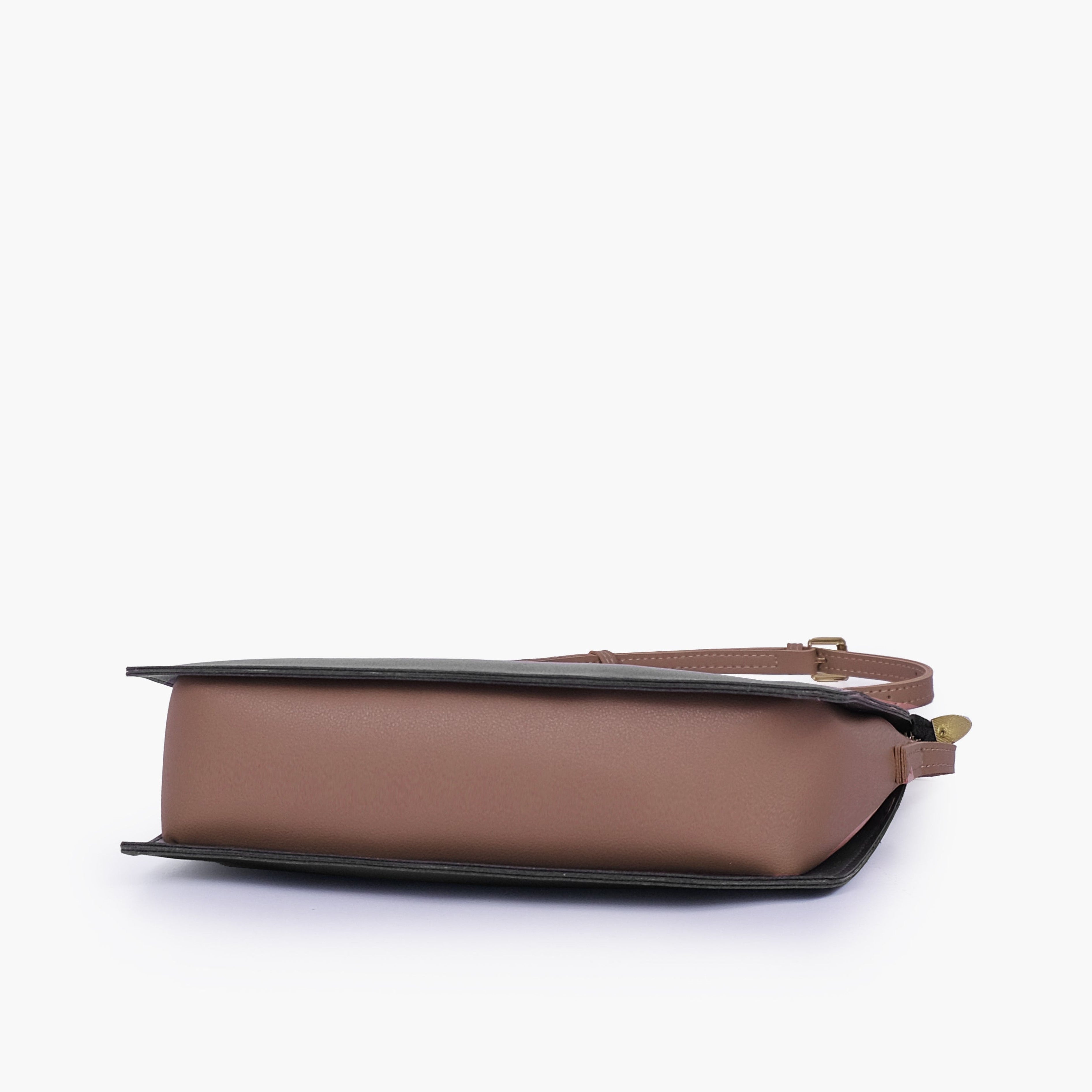 Black and brown flat purse