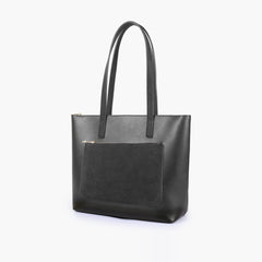 Black front pocket tote bag