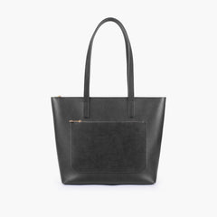 Black front pocket tote bag