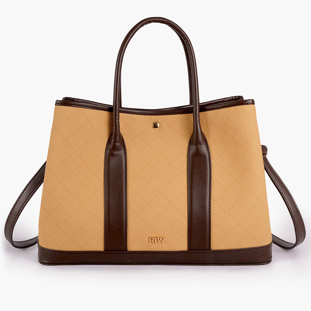 Beige cane tote