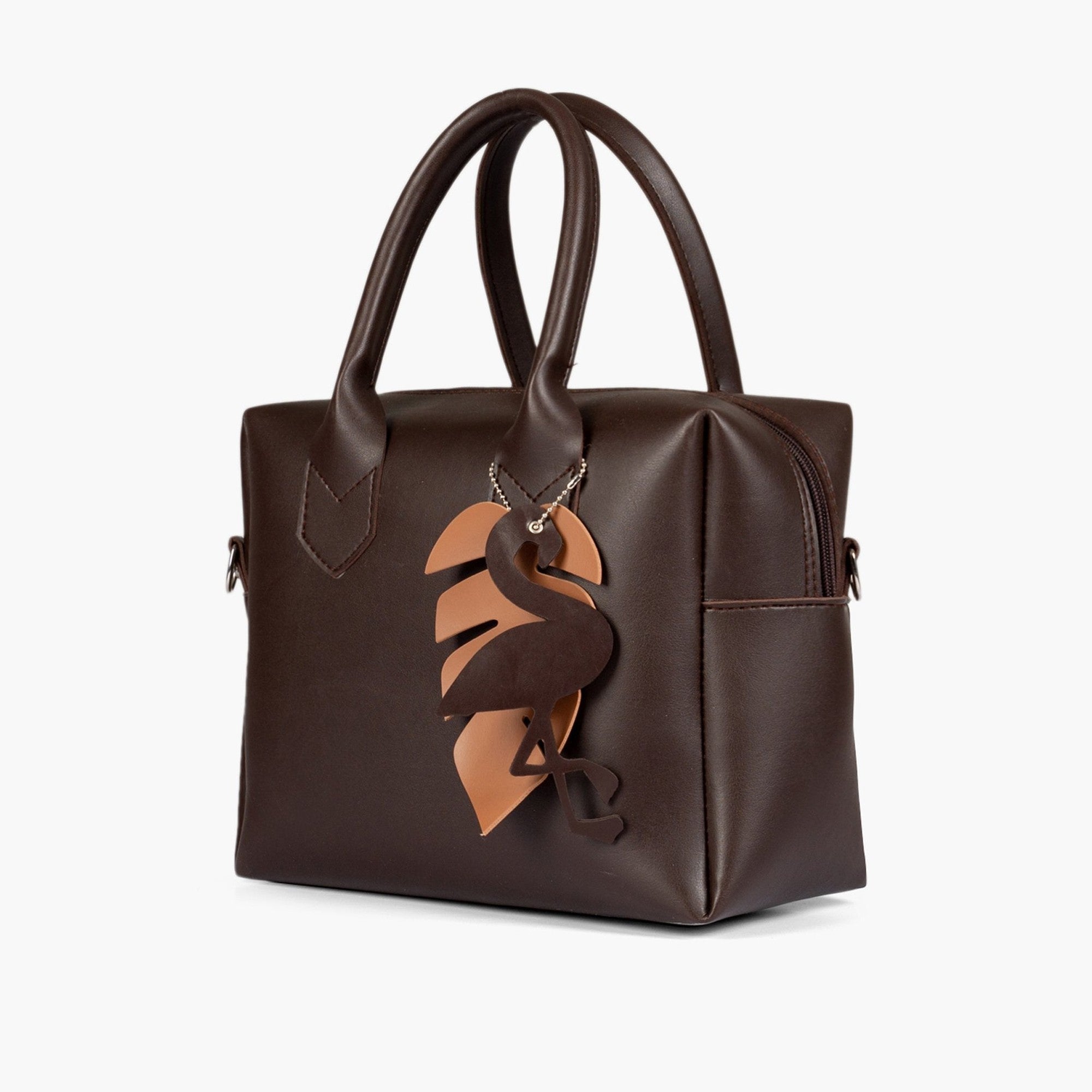 Dark brown mini bowling bag