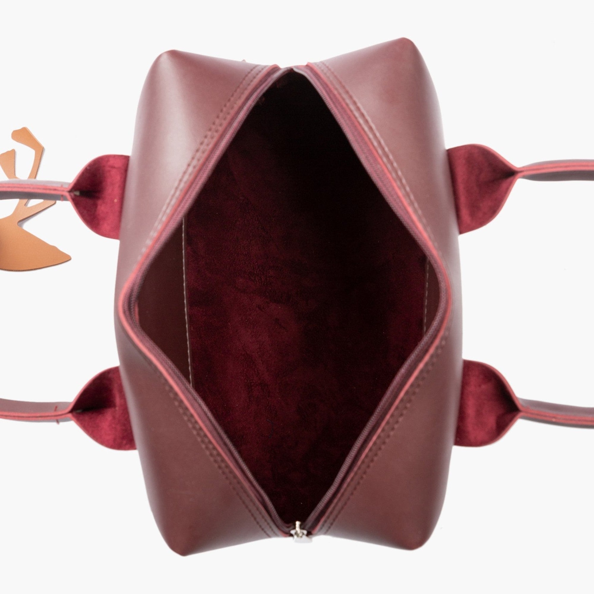 Burgundy mini bowling bag