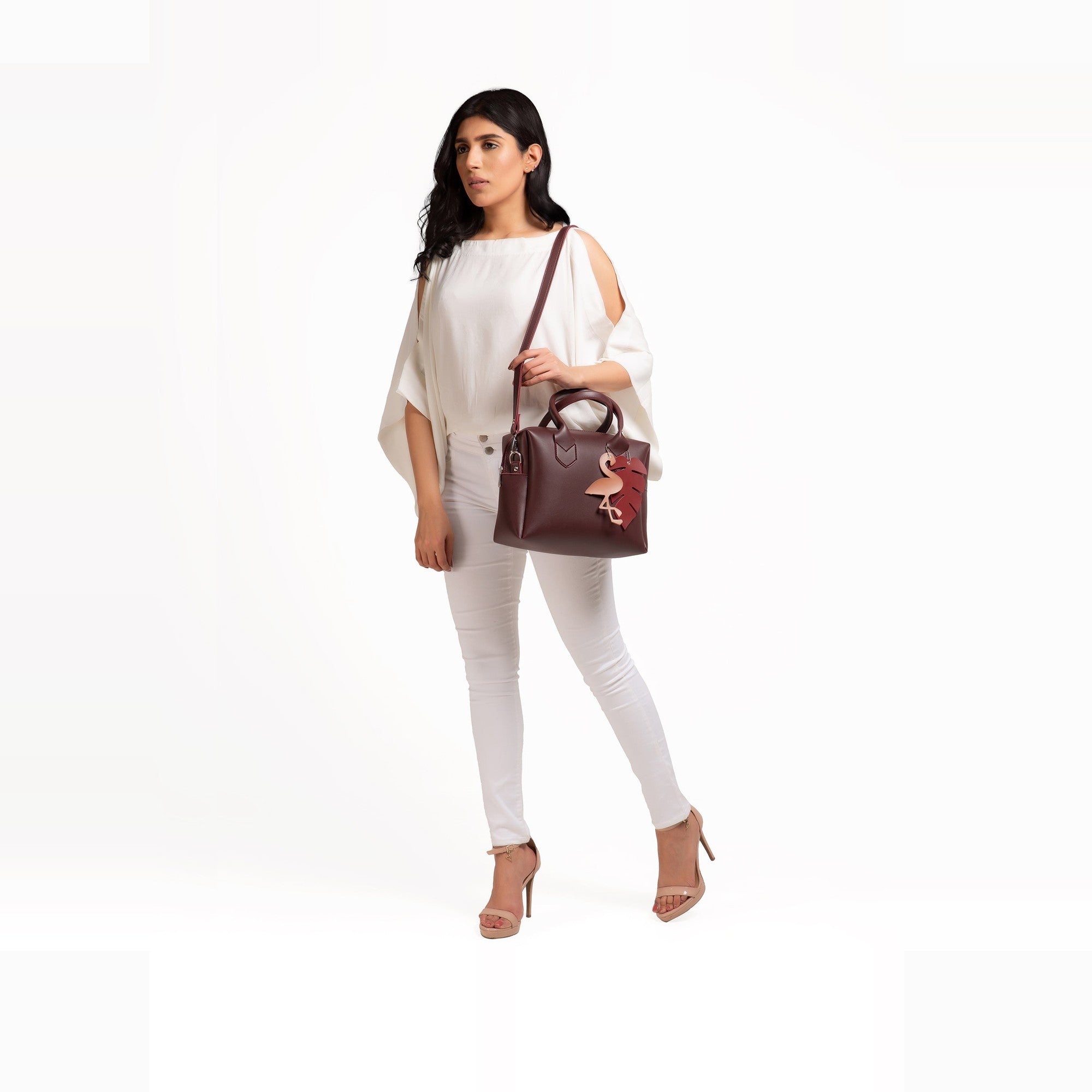 Burgundy mini bowling bag