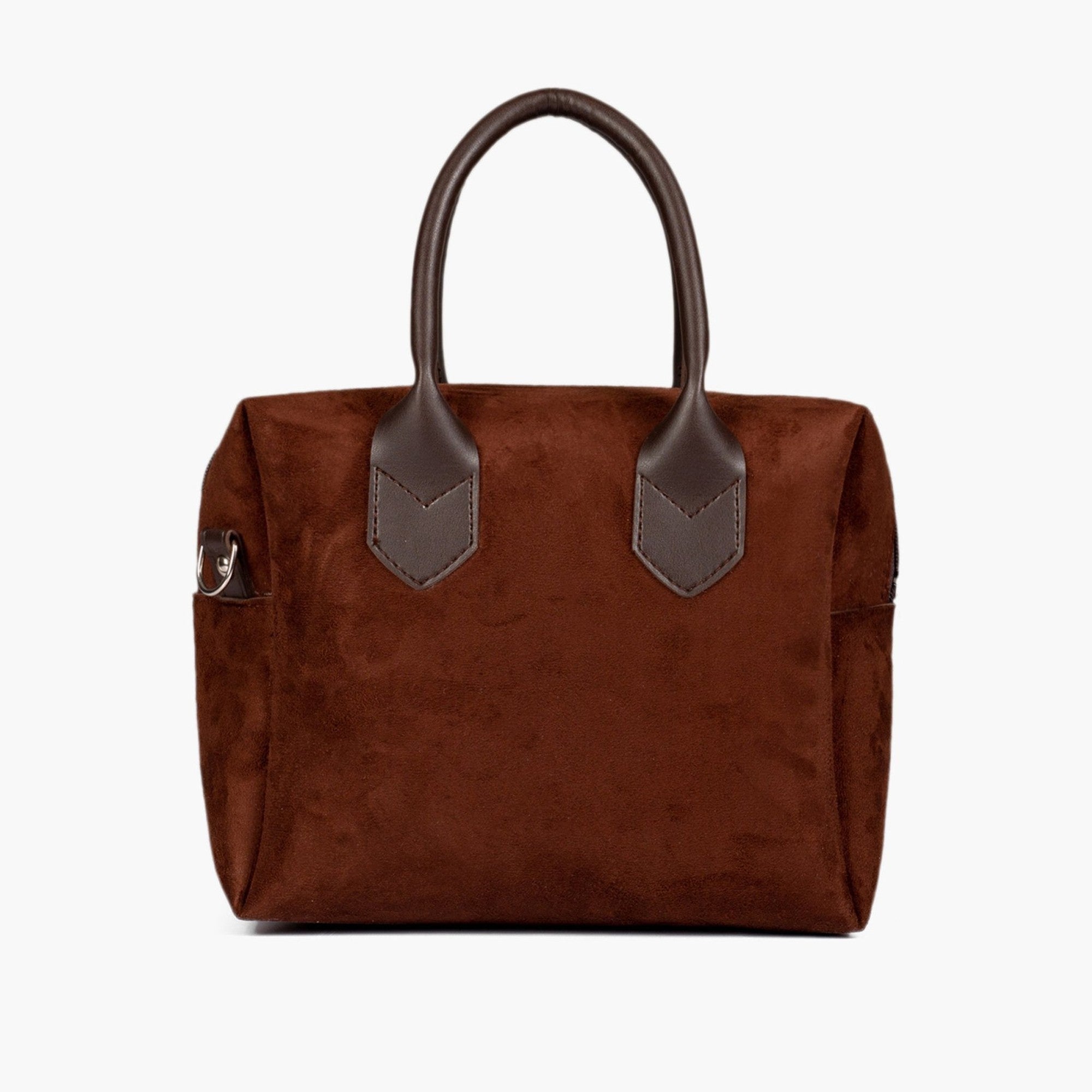 Dark brown suede mini bowling bag