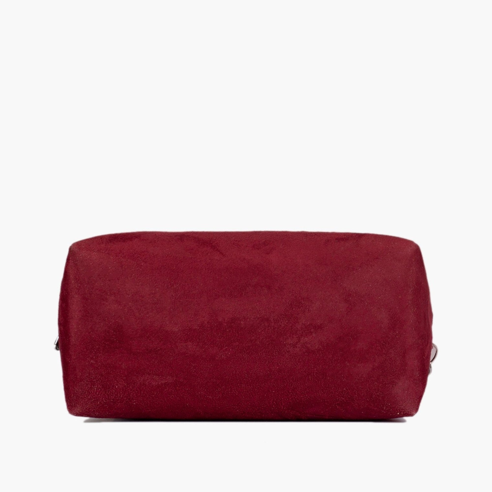 Burgundy suede mini bowling bag