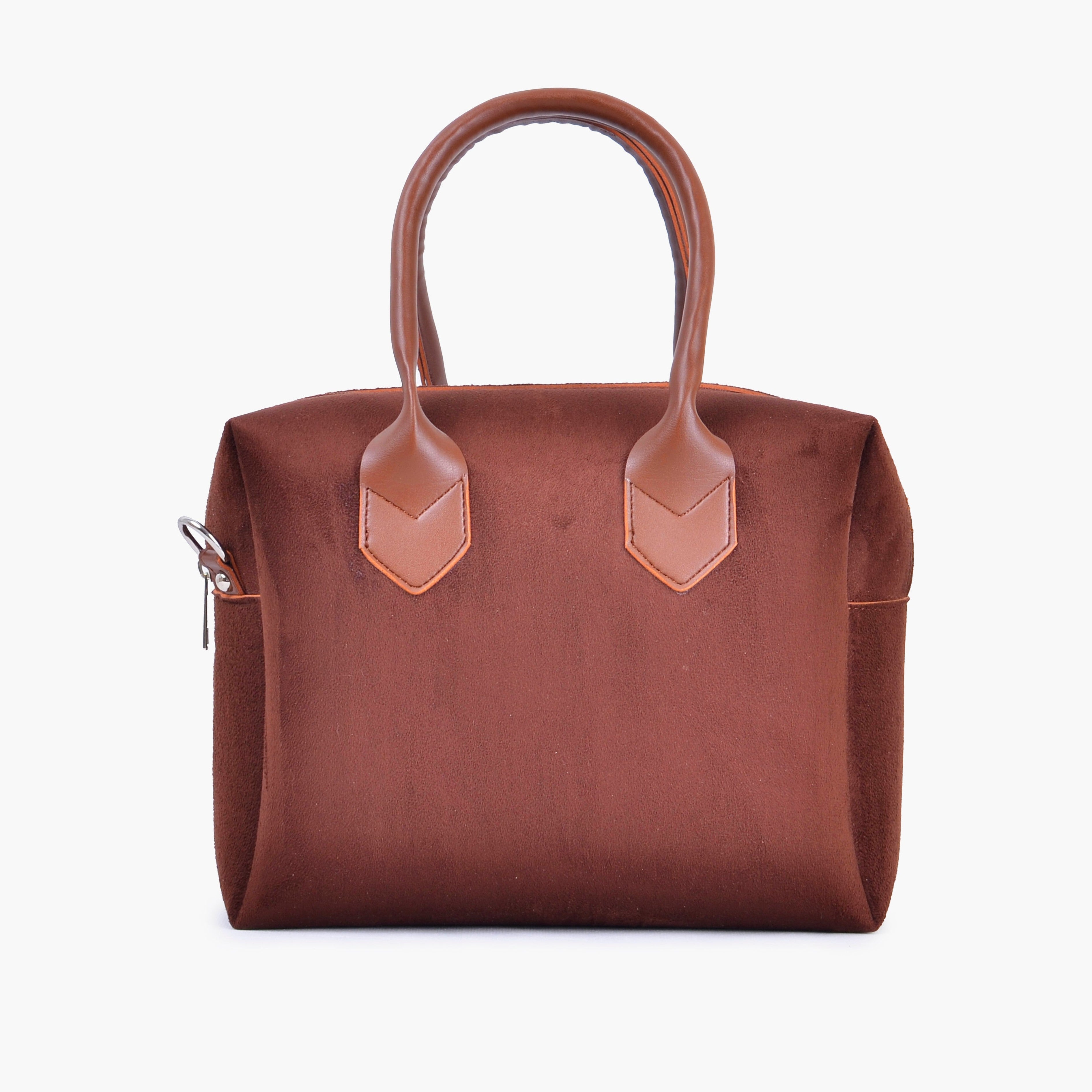 Horse brown suede mini bowling bag