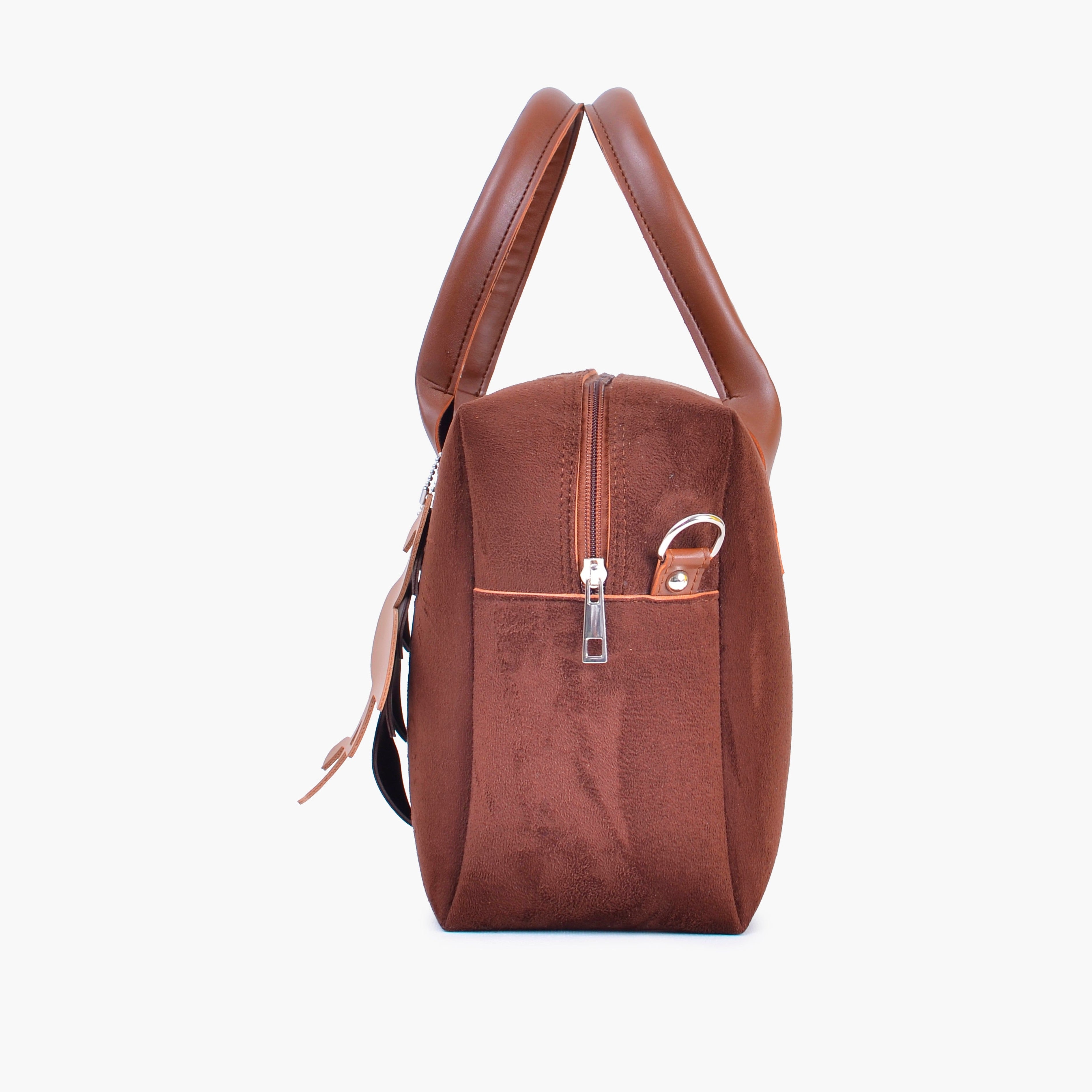 Horse brown suede mini bowling bag