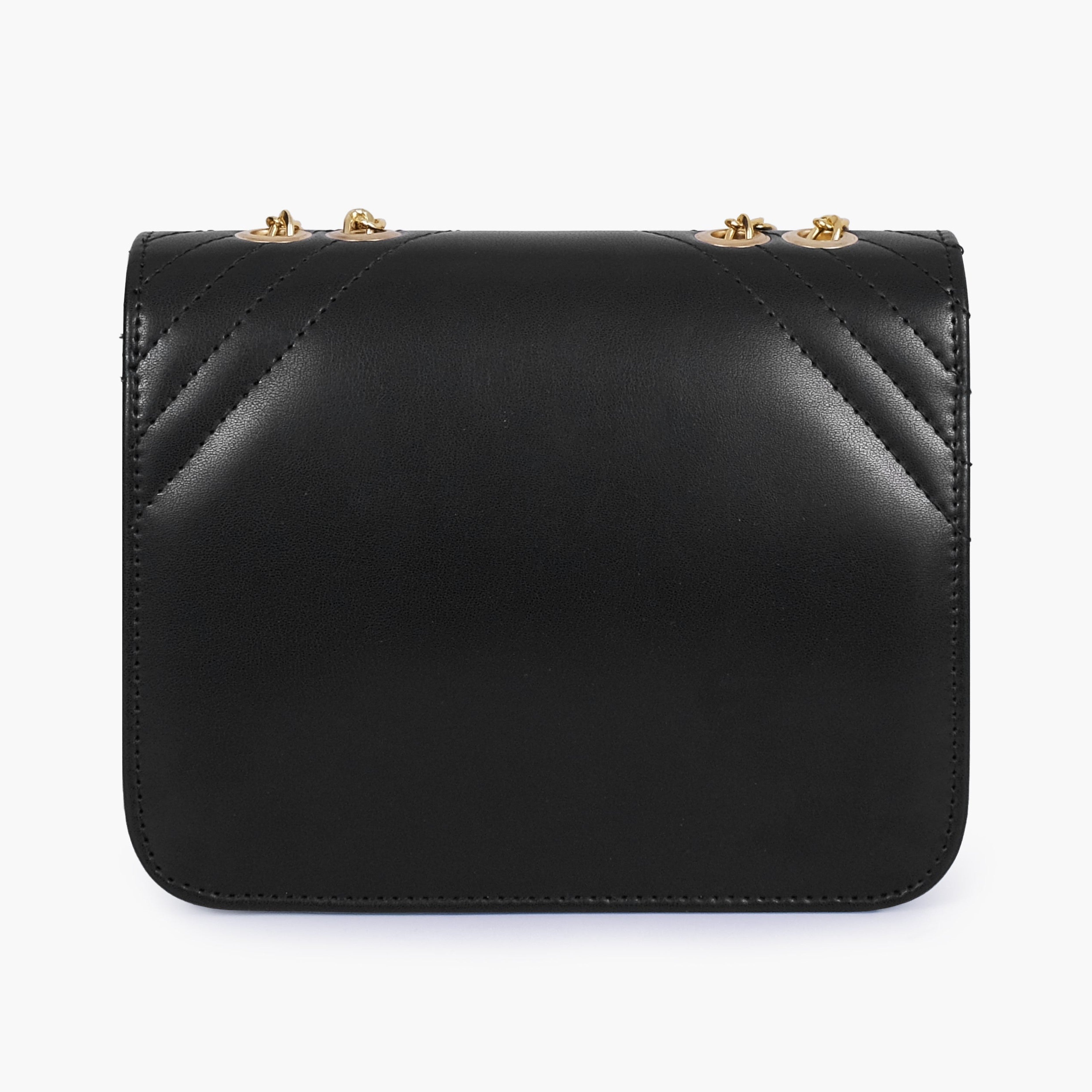 Black houndstooth chain cross-body bag