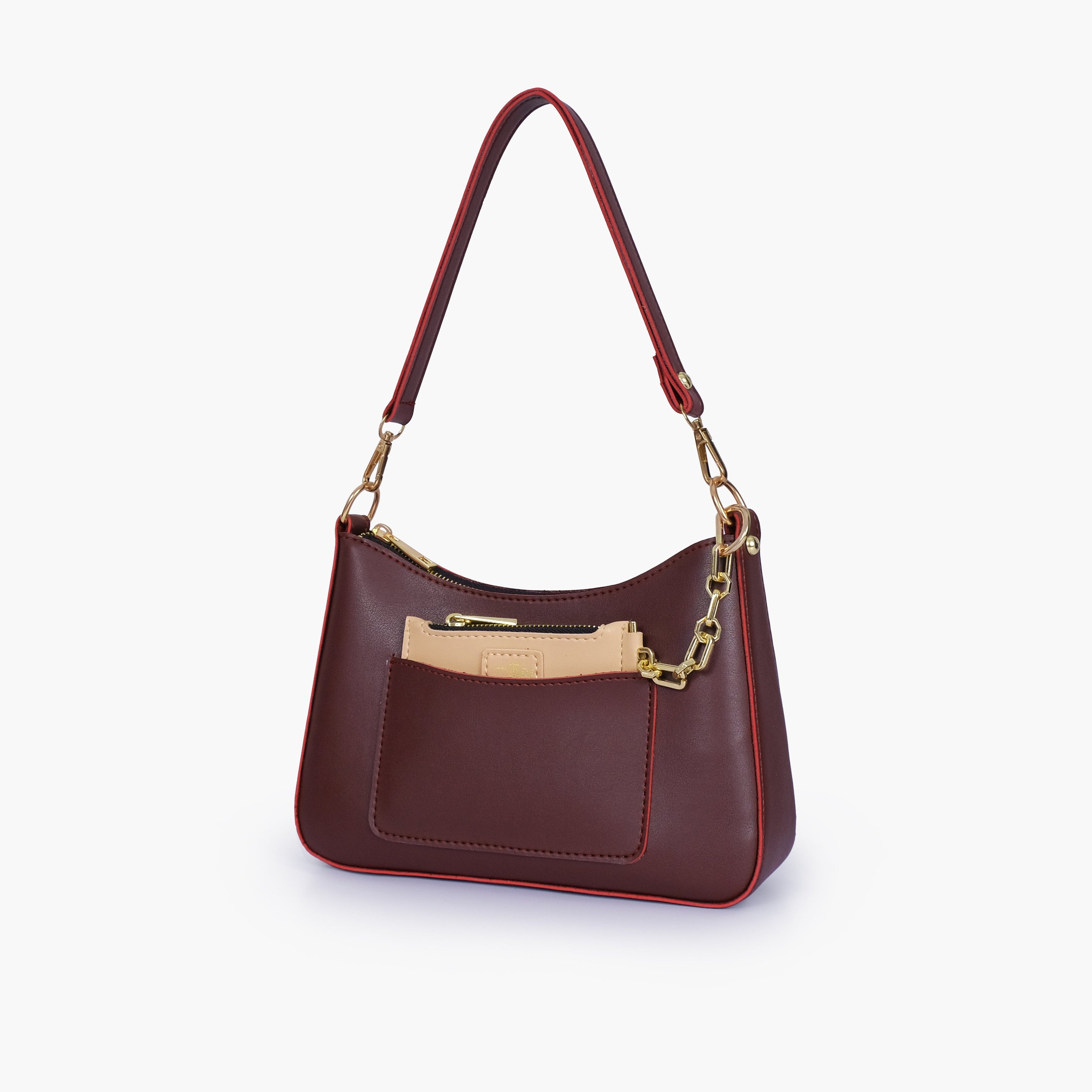 Burgundy hobo evening bag