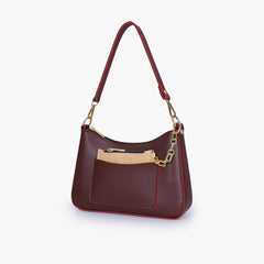 Burgundy hobo evening bag