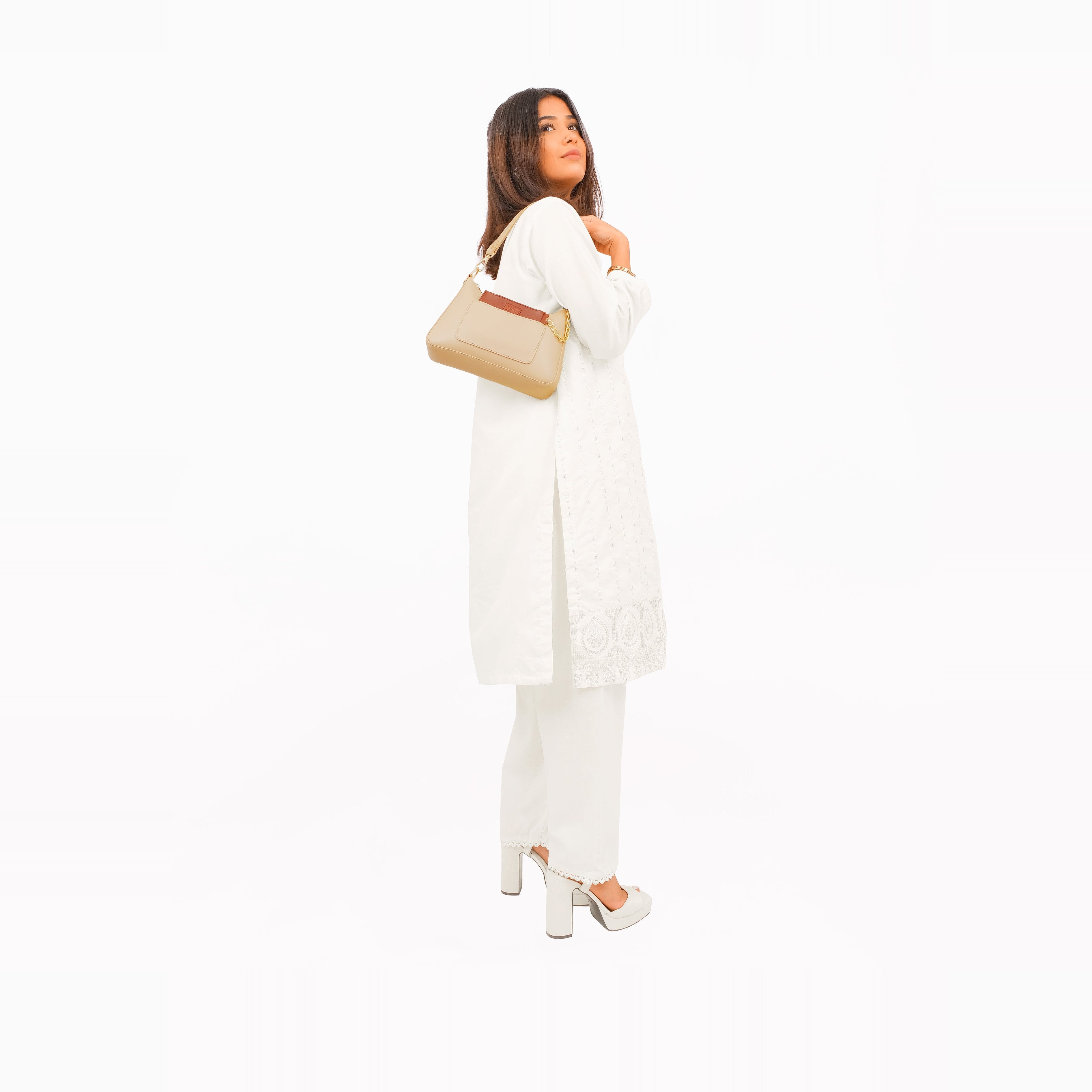 Off-white hobo evening bag