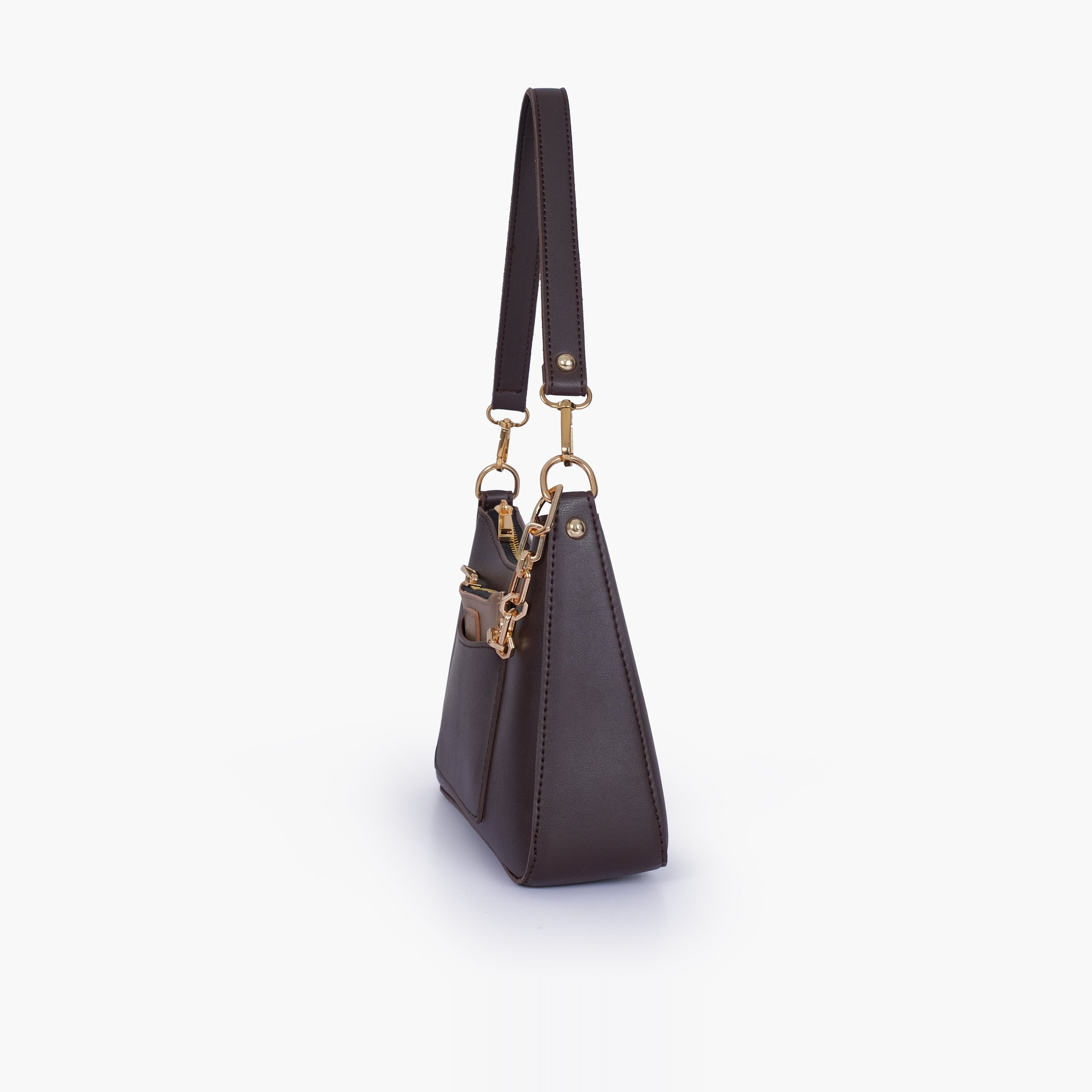 Dark brown hobo evening bag