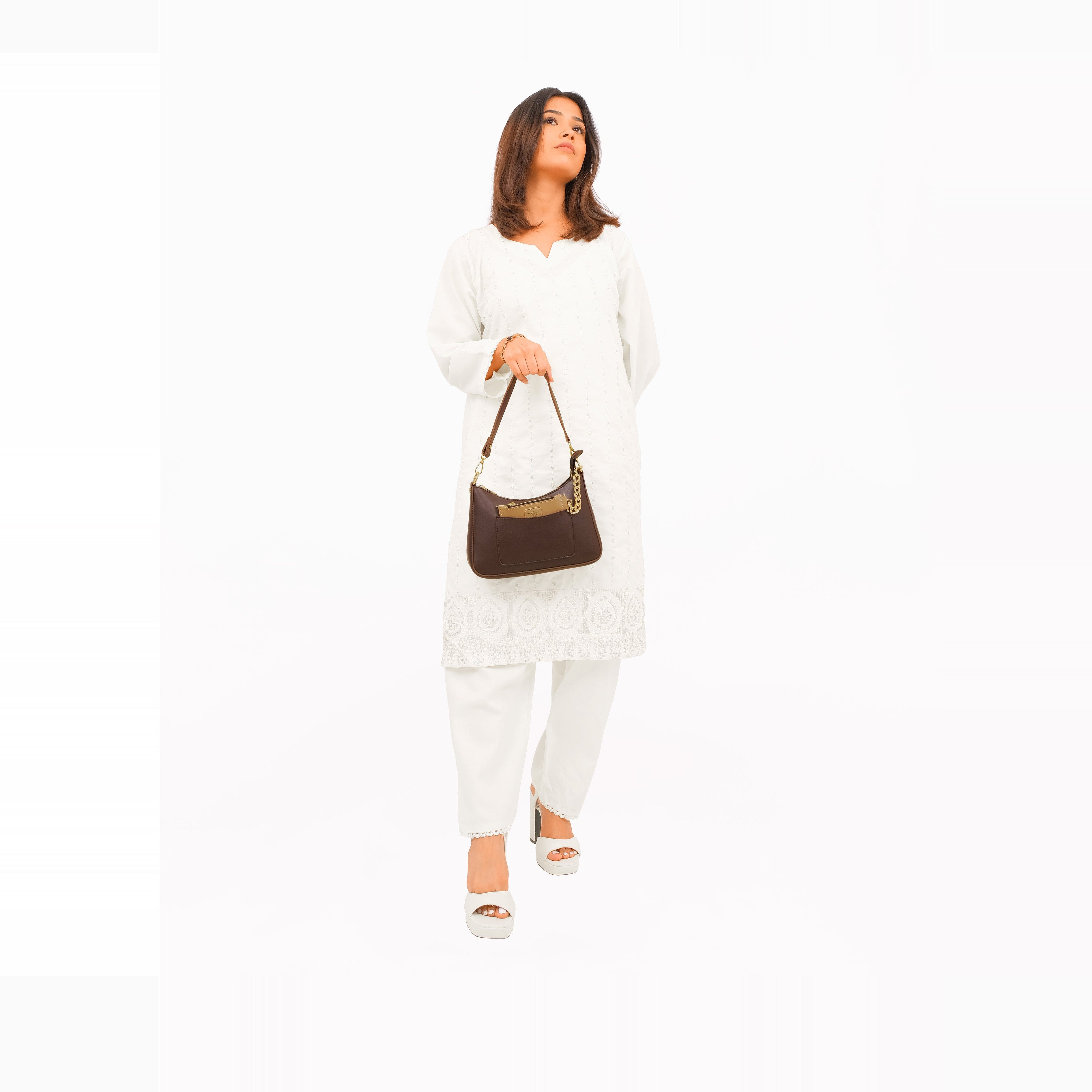 Dark brown hobo evening bag