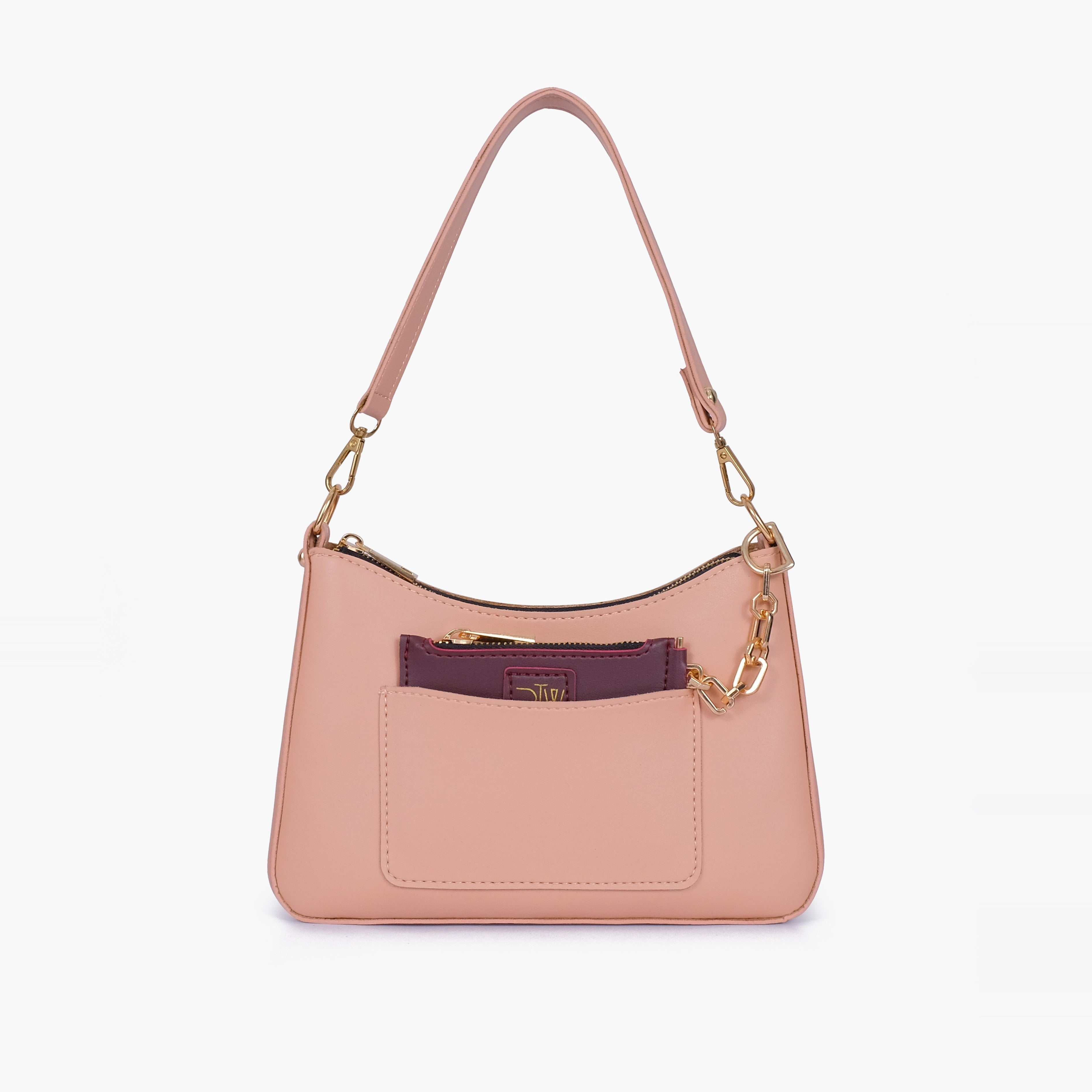 Peach hobo evening bag