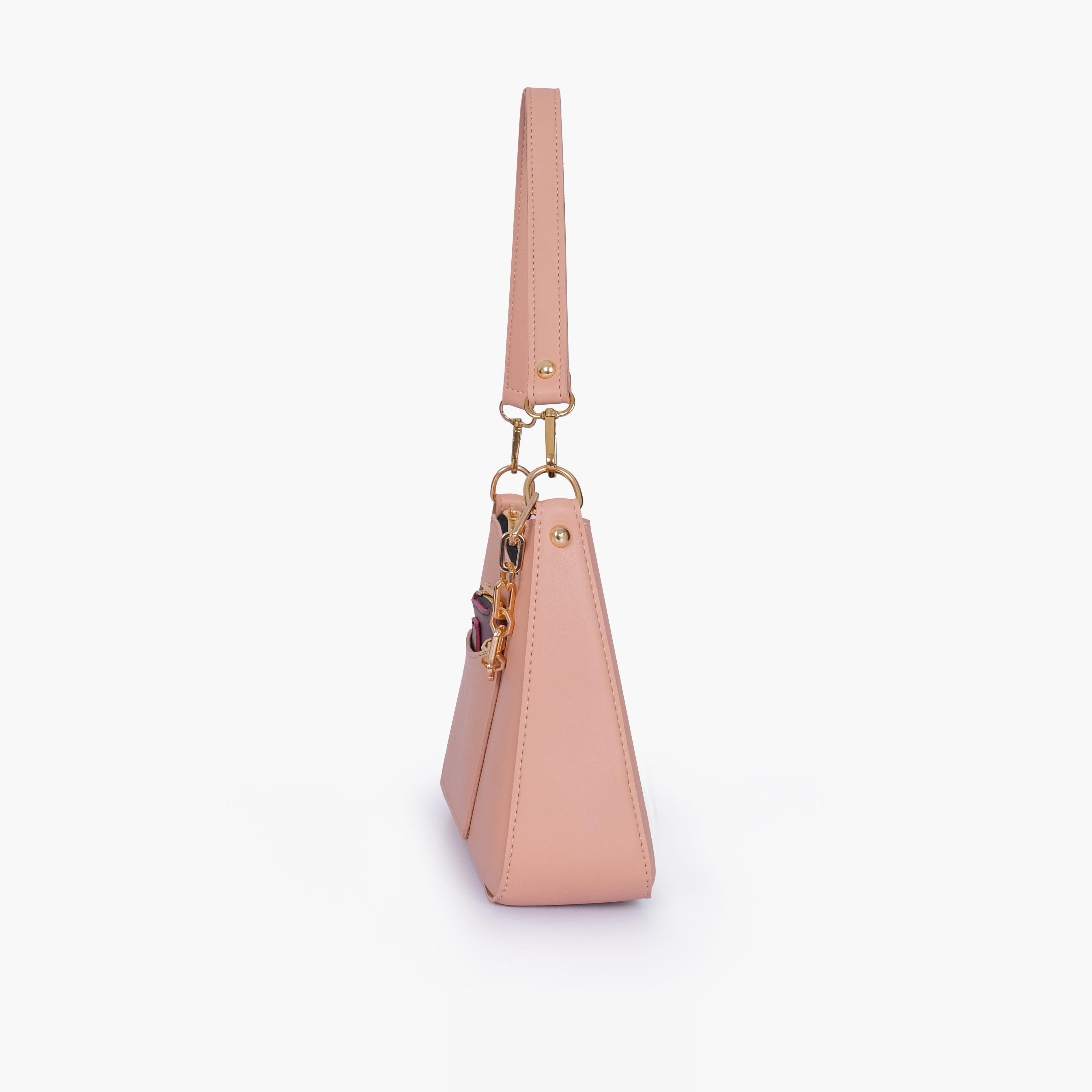 Peach hobo evening bag