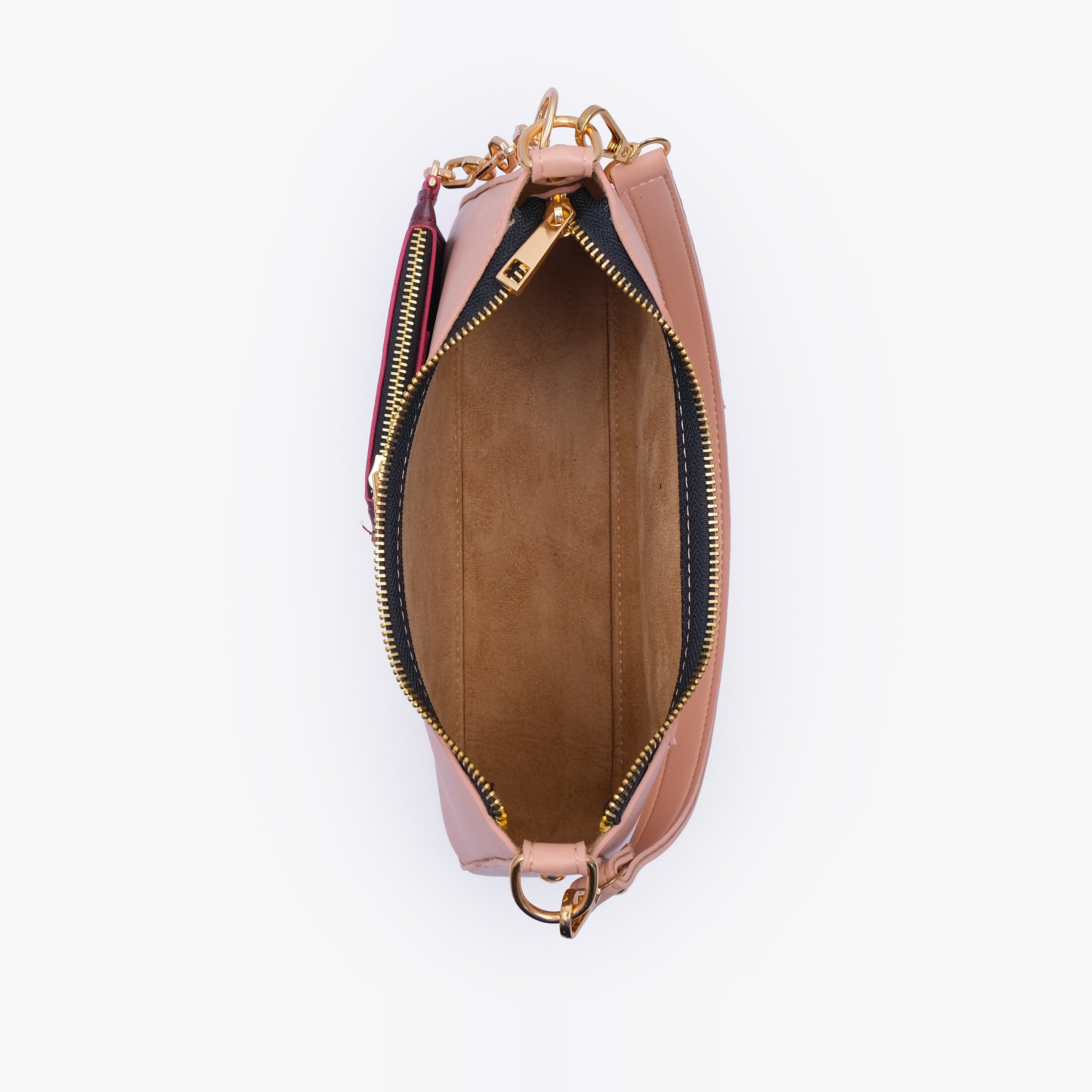 Peach hobo evening bag