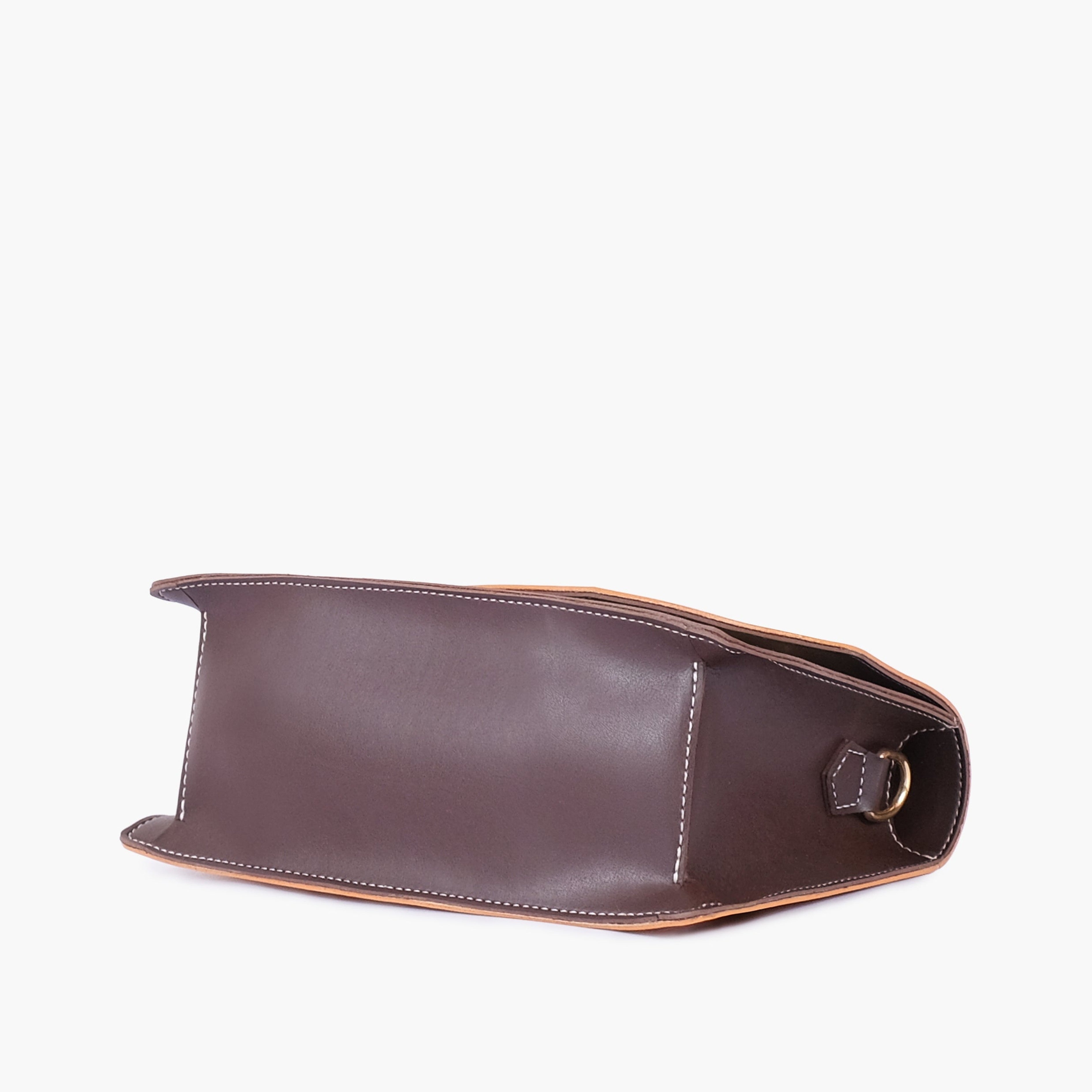 Mustard half flap cross-body bag