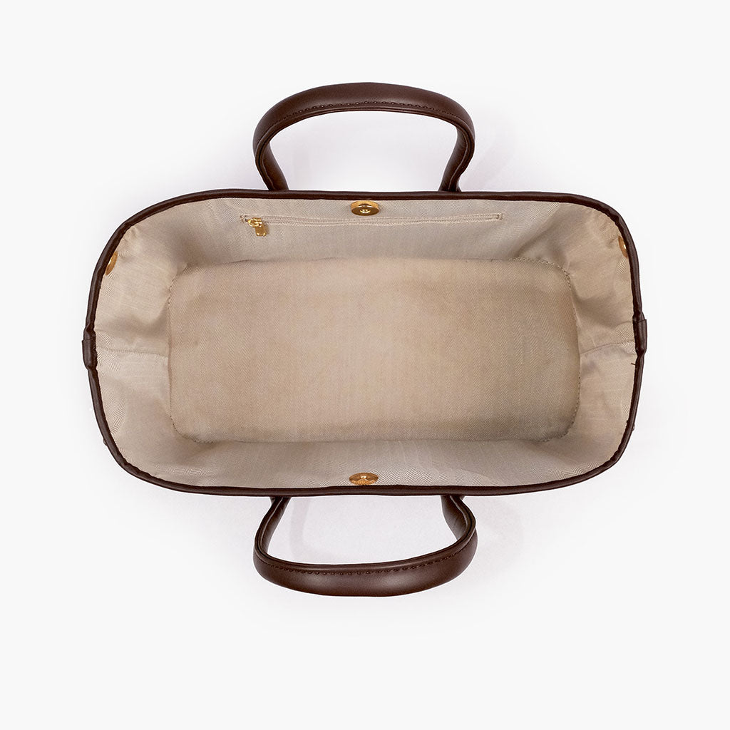 Beige cane tote