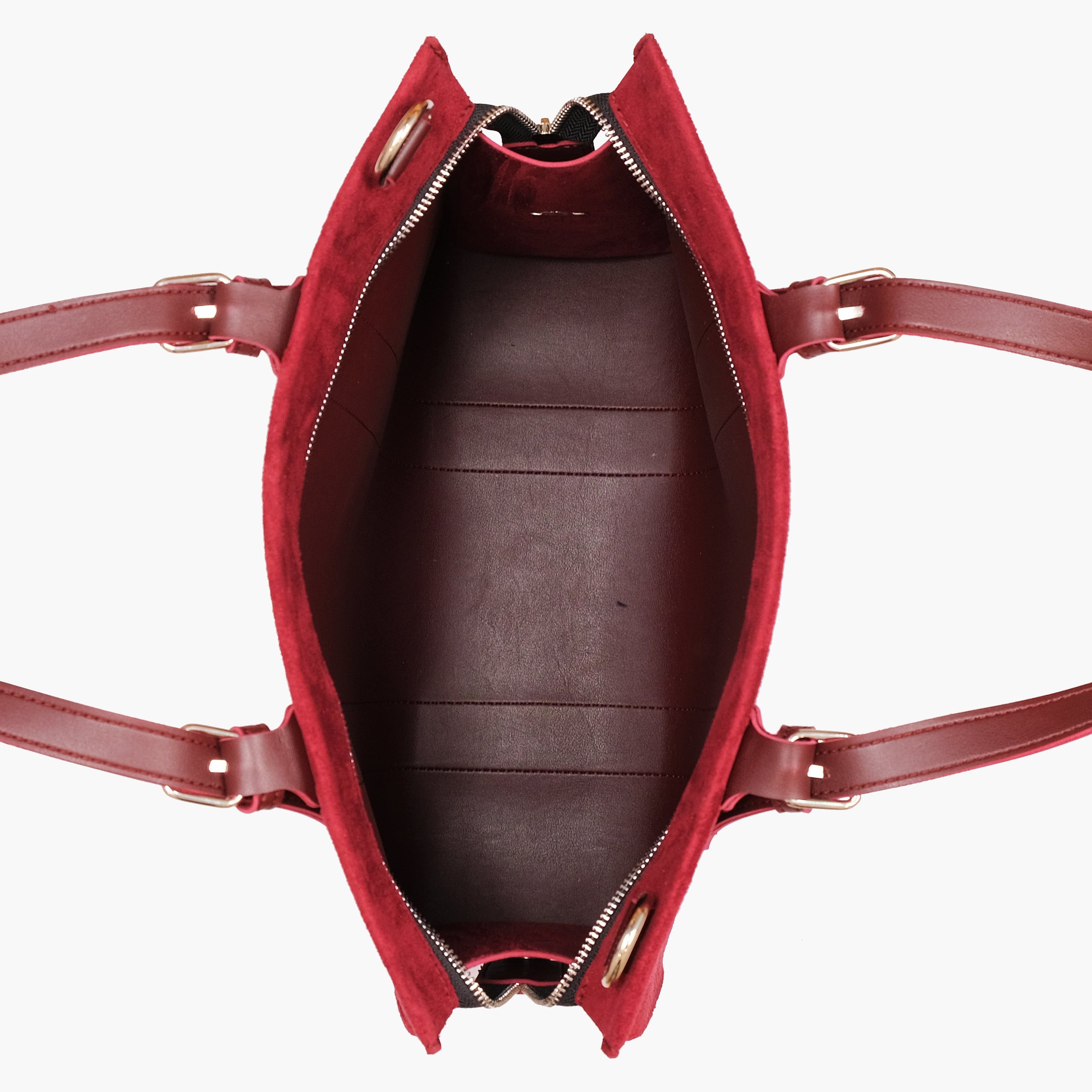 Burgundy suede laptop bag with sleeve