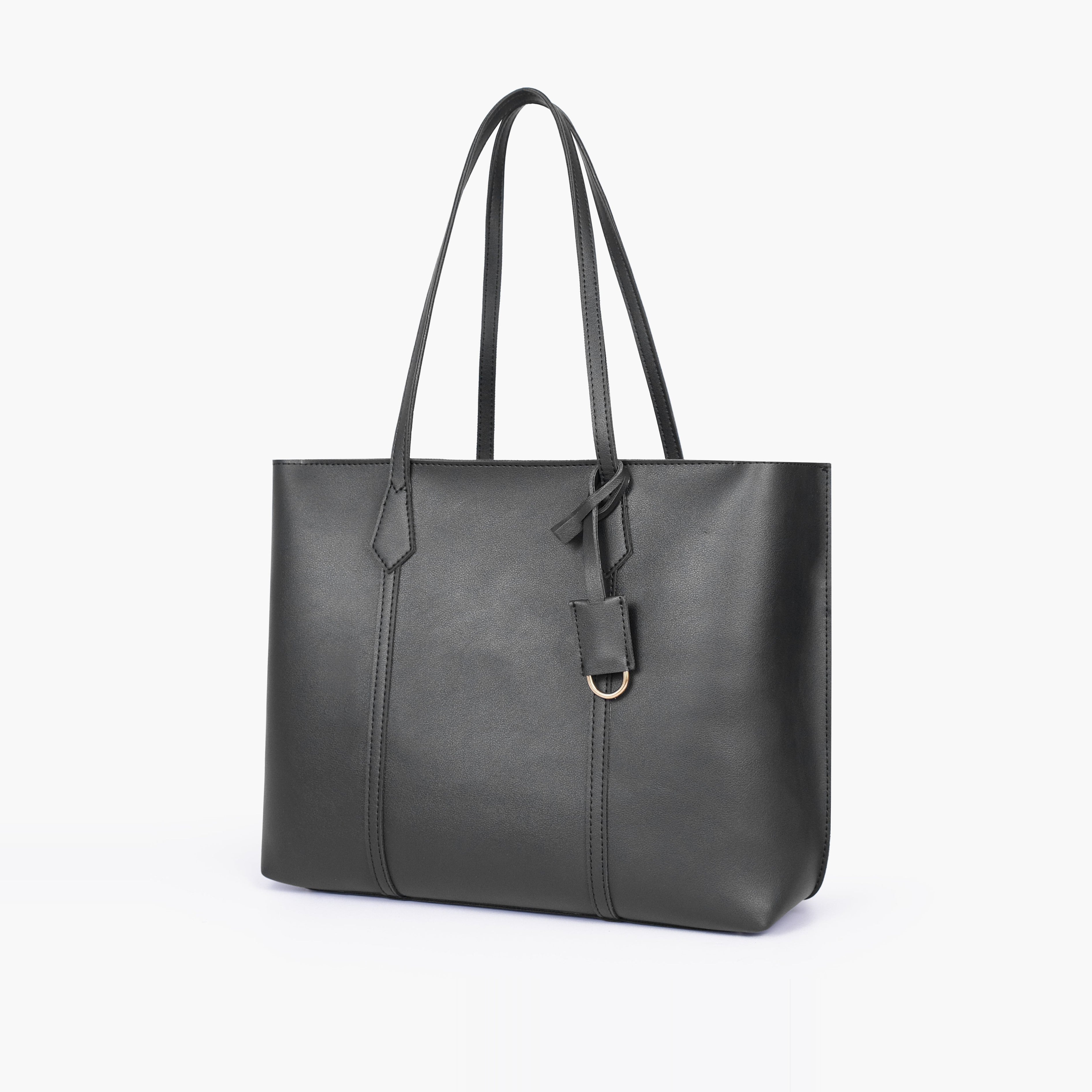 Black luxe everyday tote