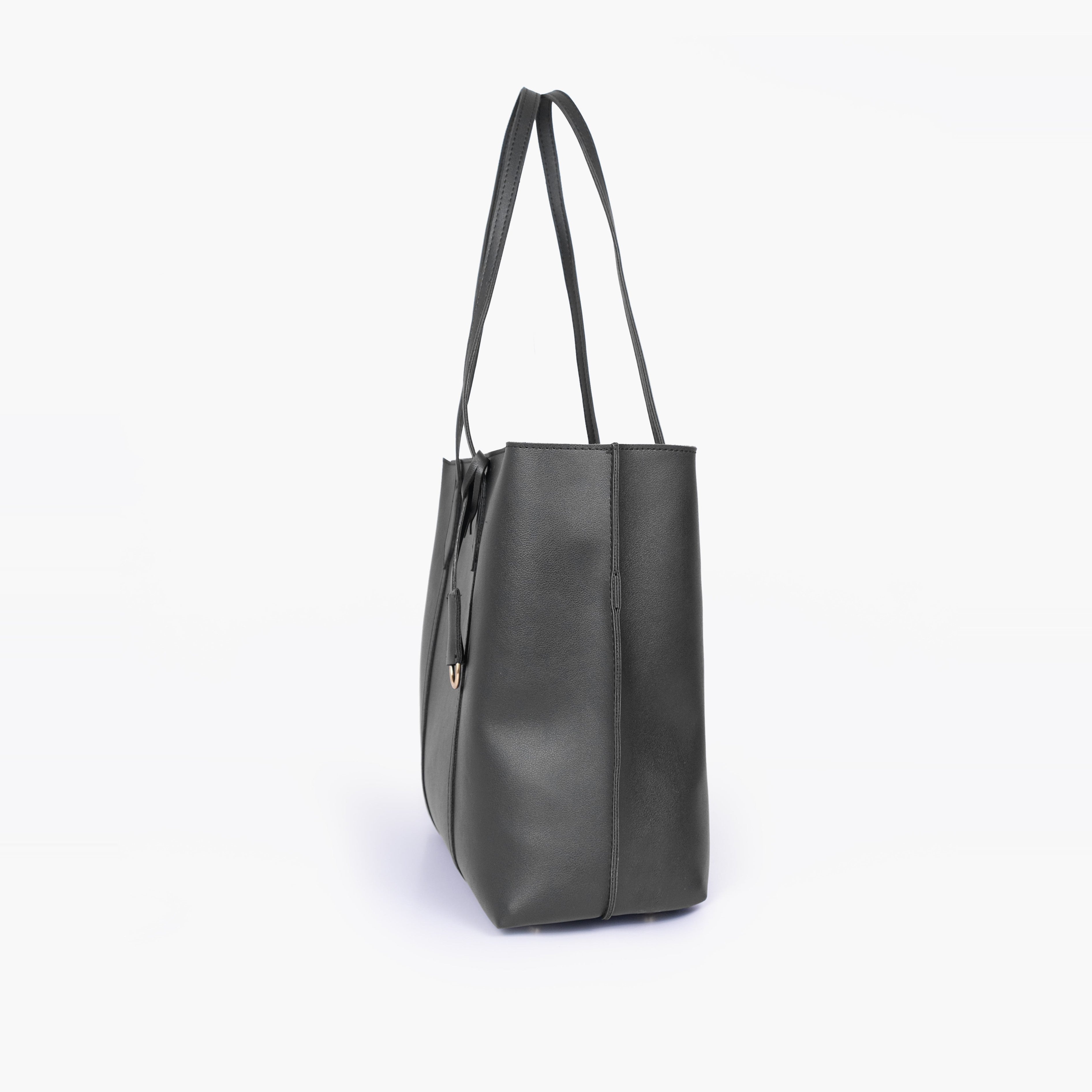 Black luxe everyday tote