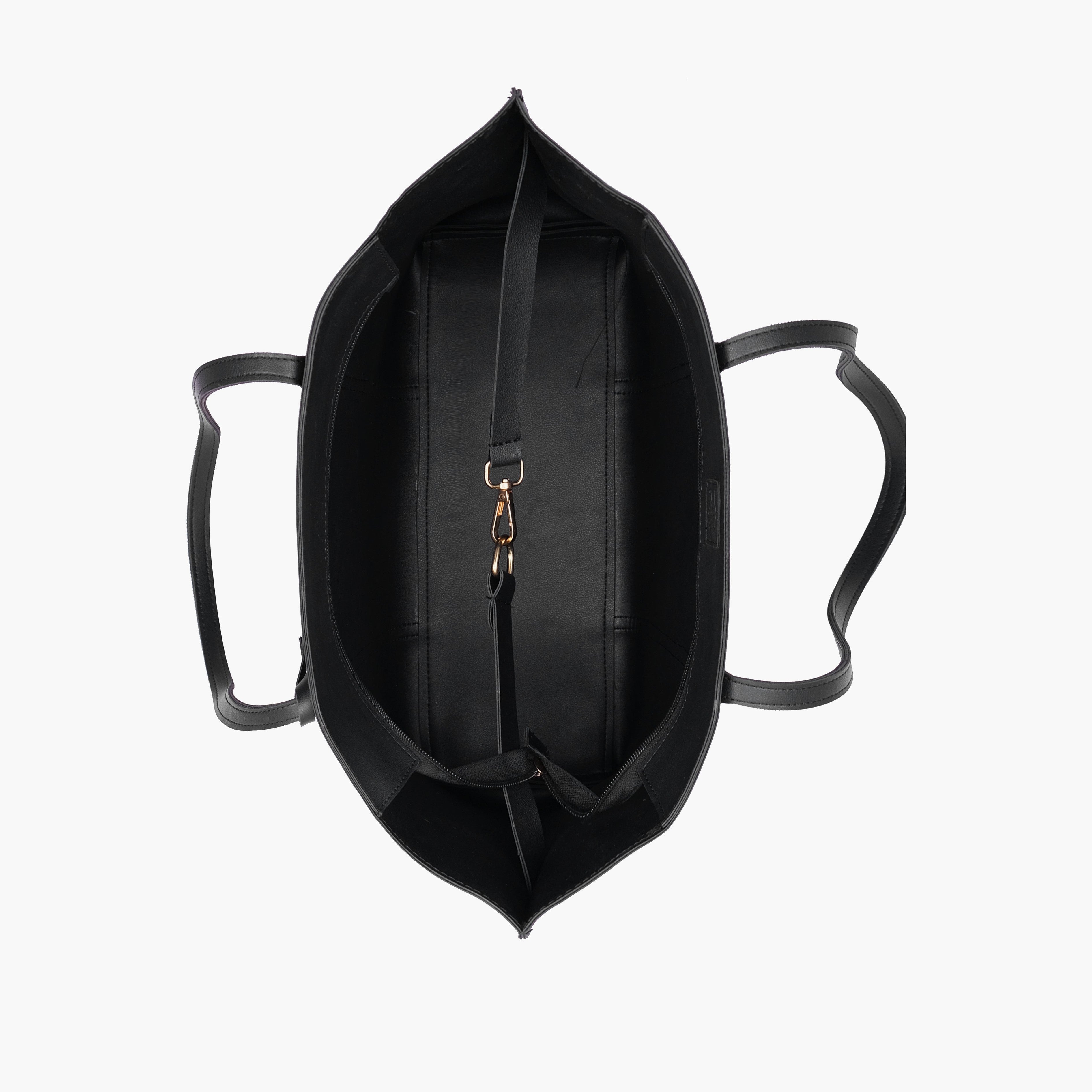 Black luxe everyday tote