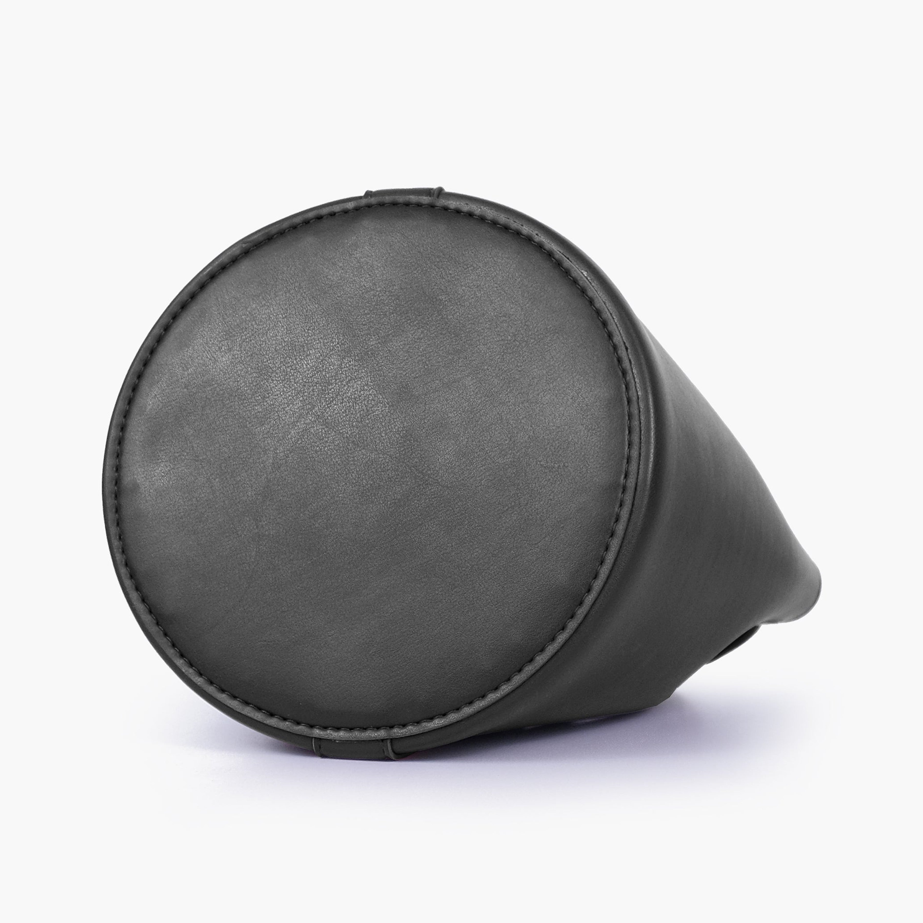 Black loop handle bucket bag