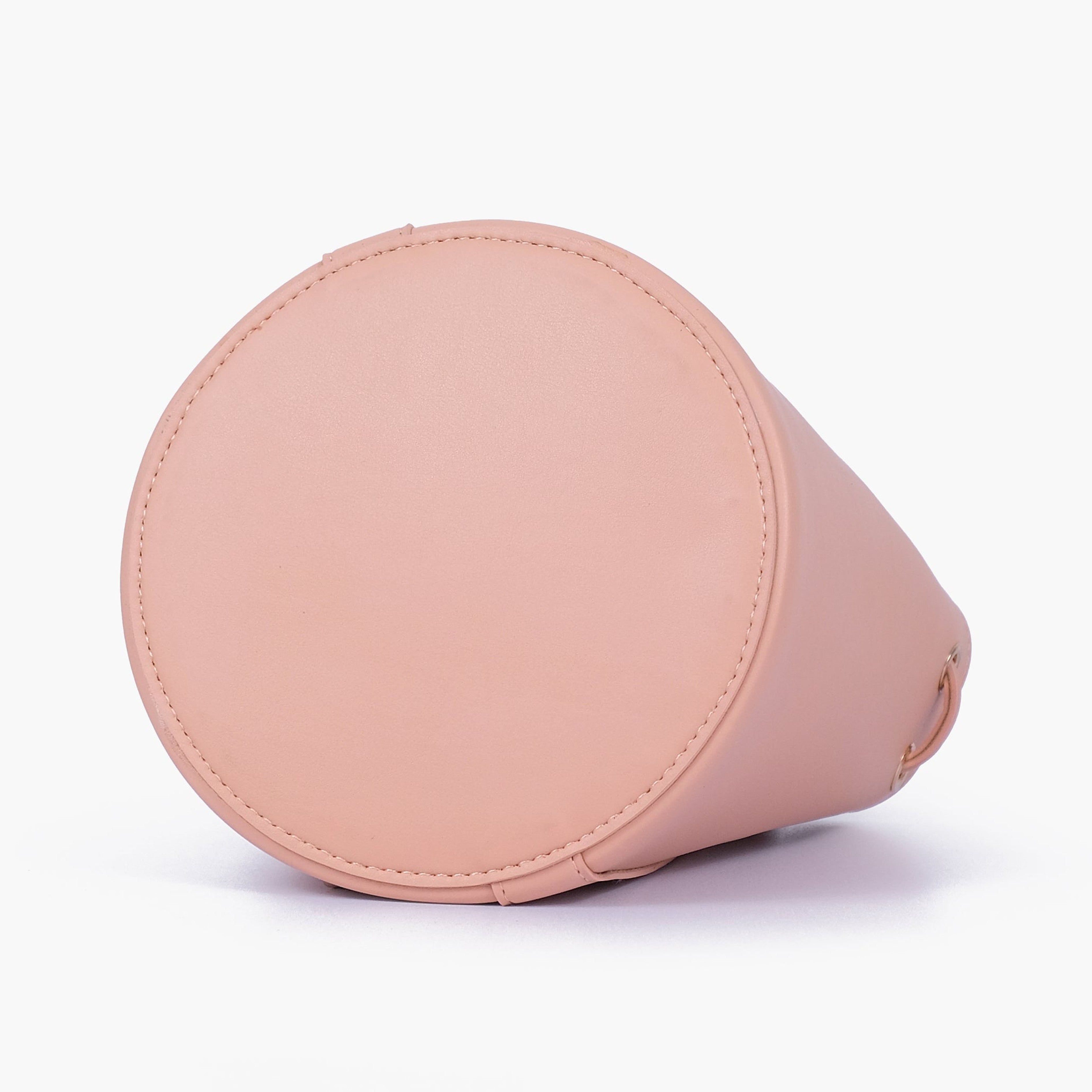 Peach loop handle bucket bag