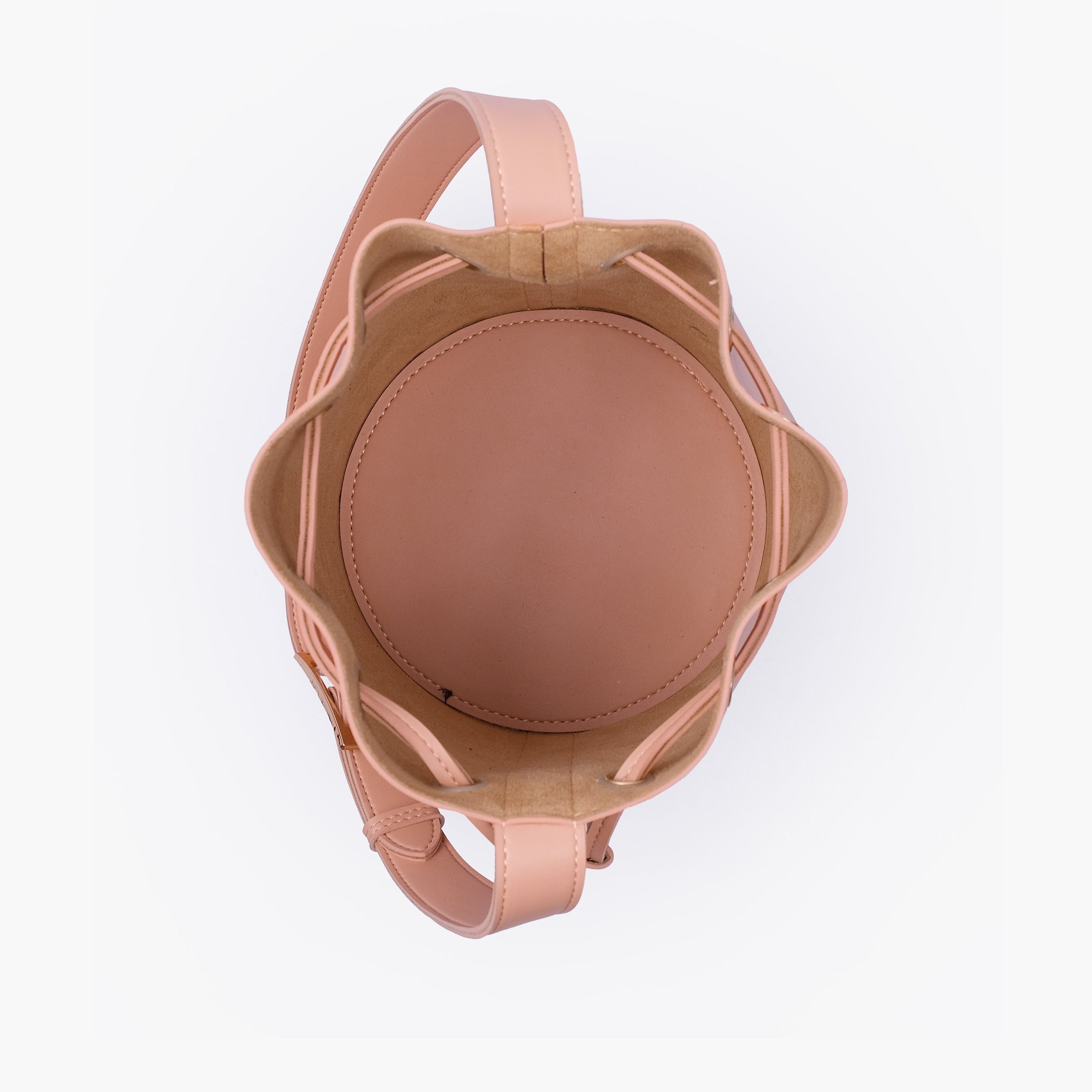 Peach loop handle bucket bag