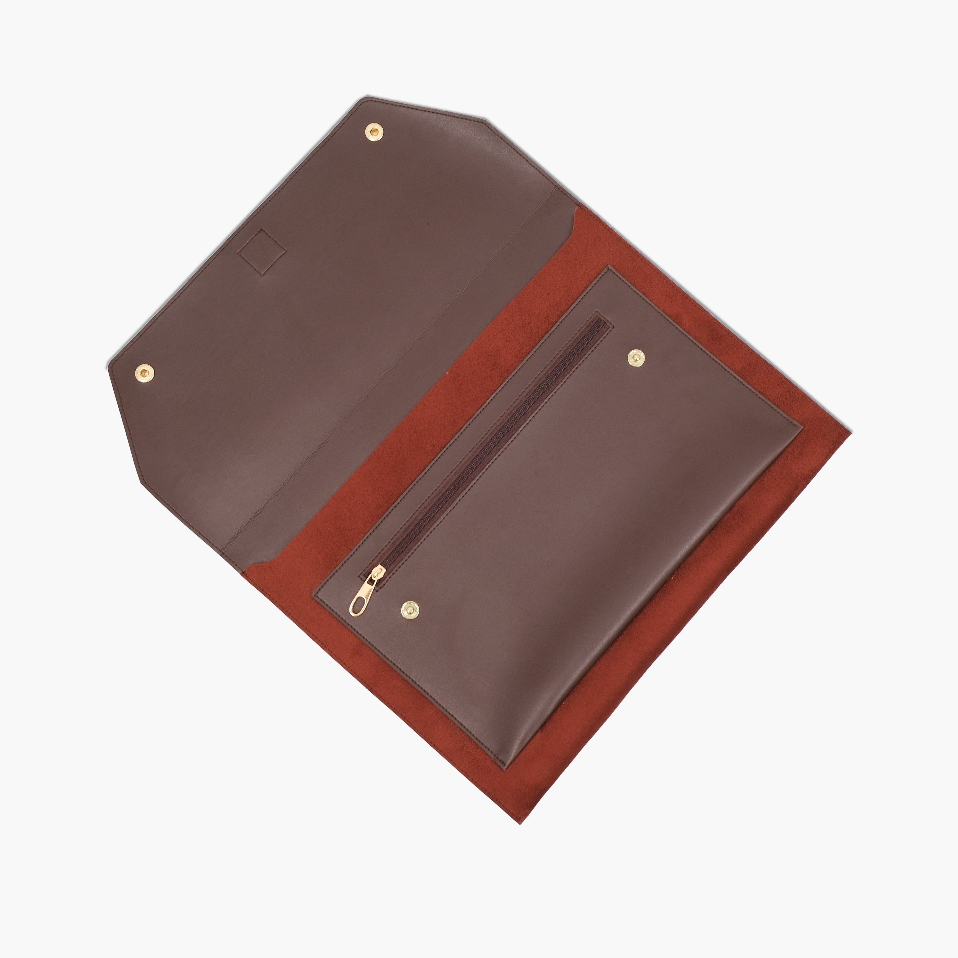 Dark brown suede laptop sleeve 17"