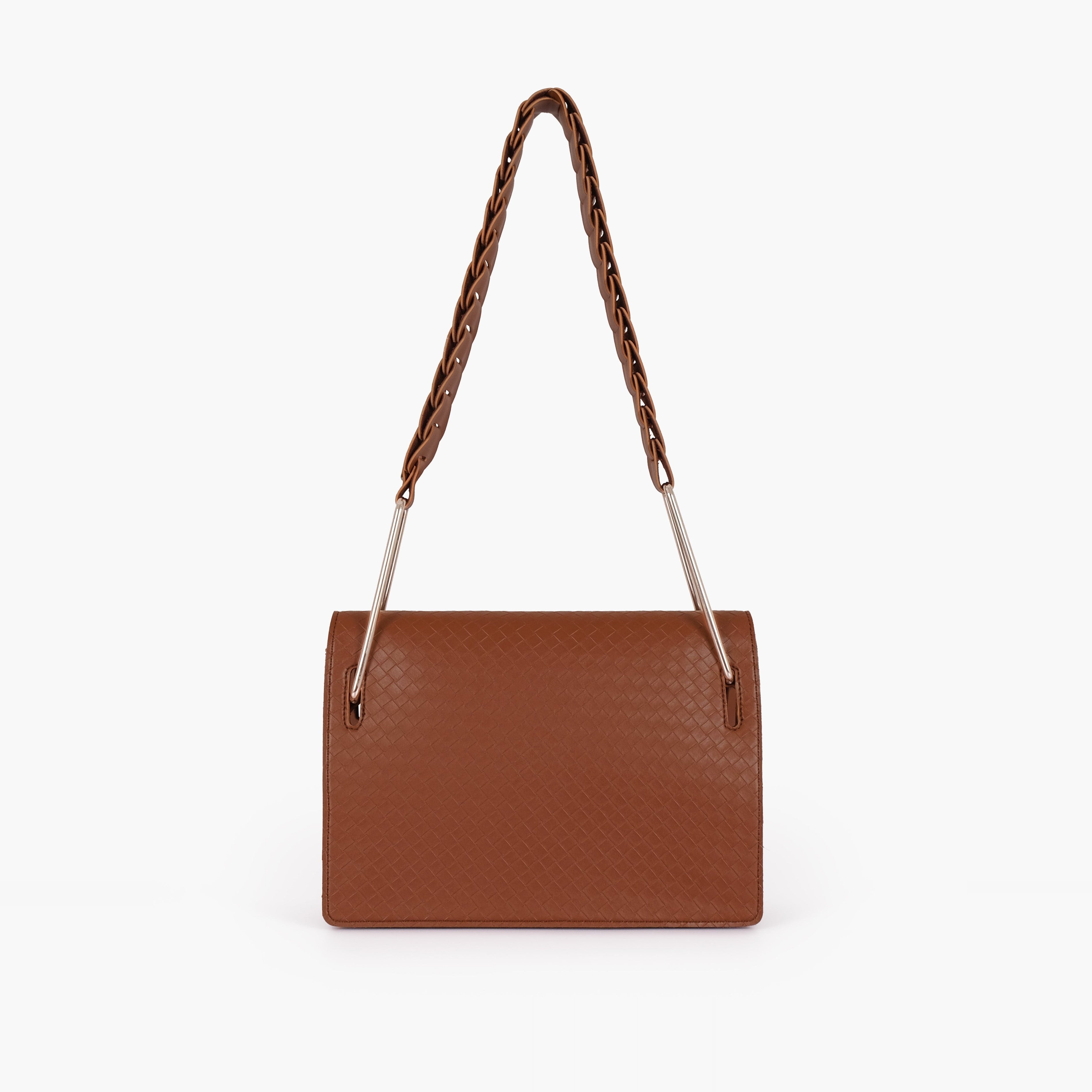 Brown loop strap shoulder bag