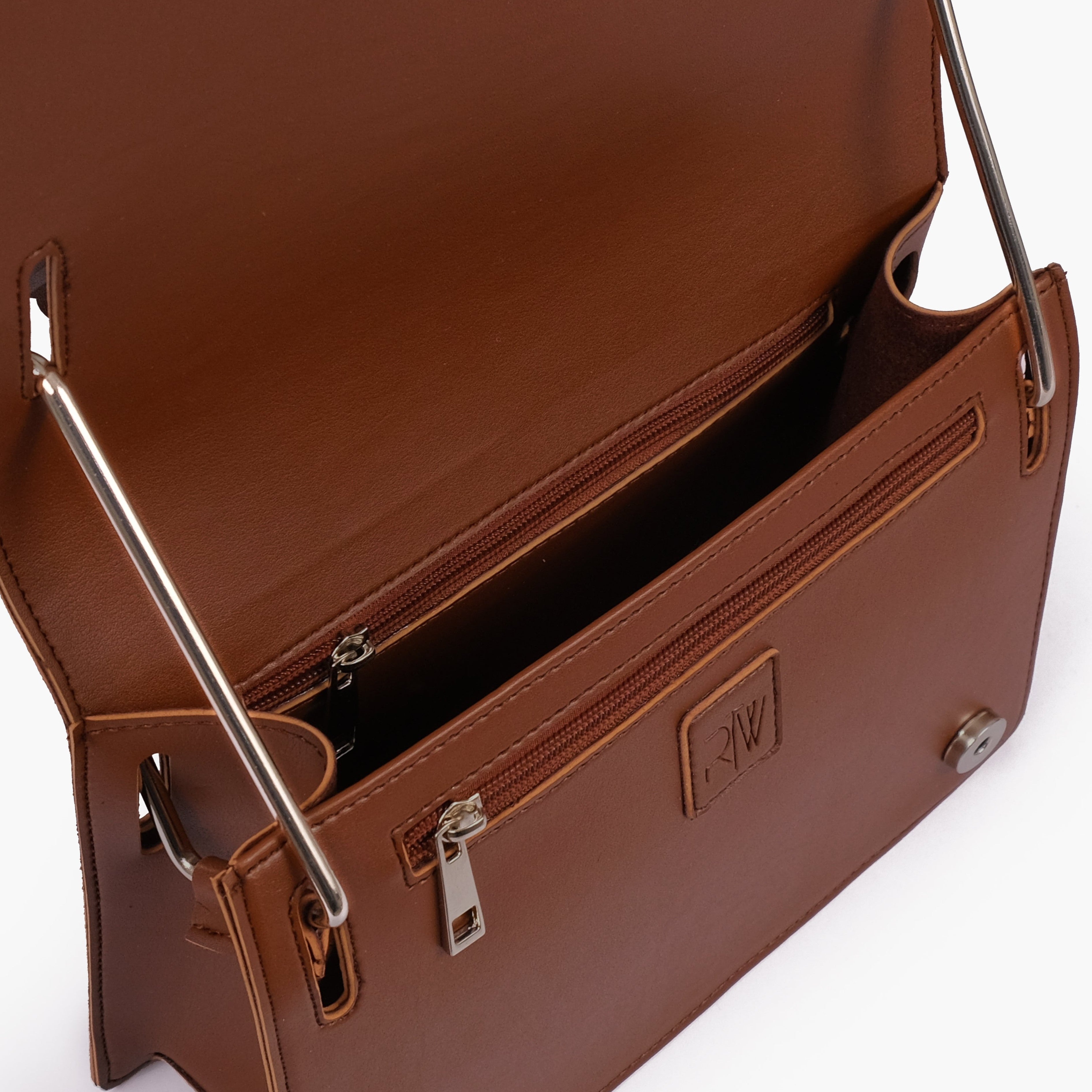 Brown loop strap shoulder bag