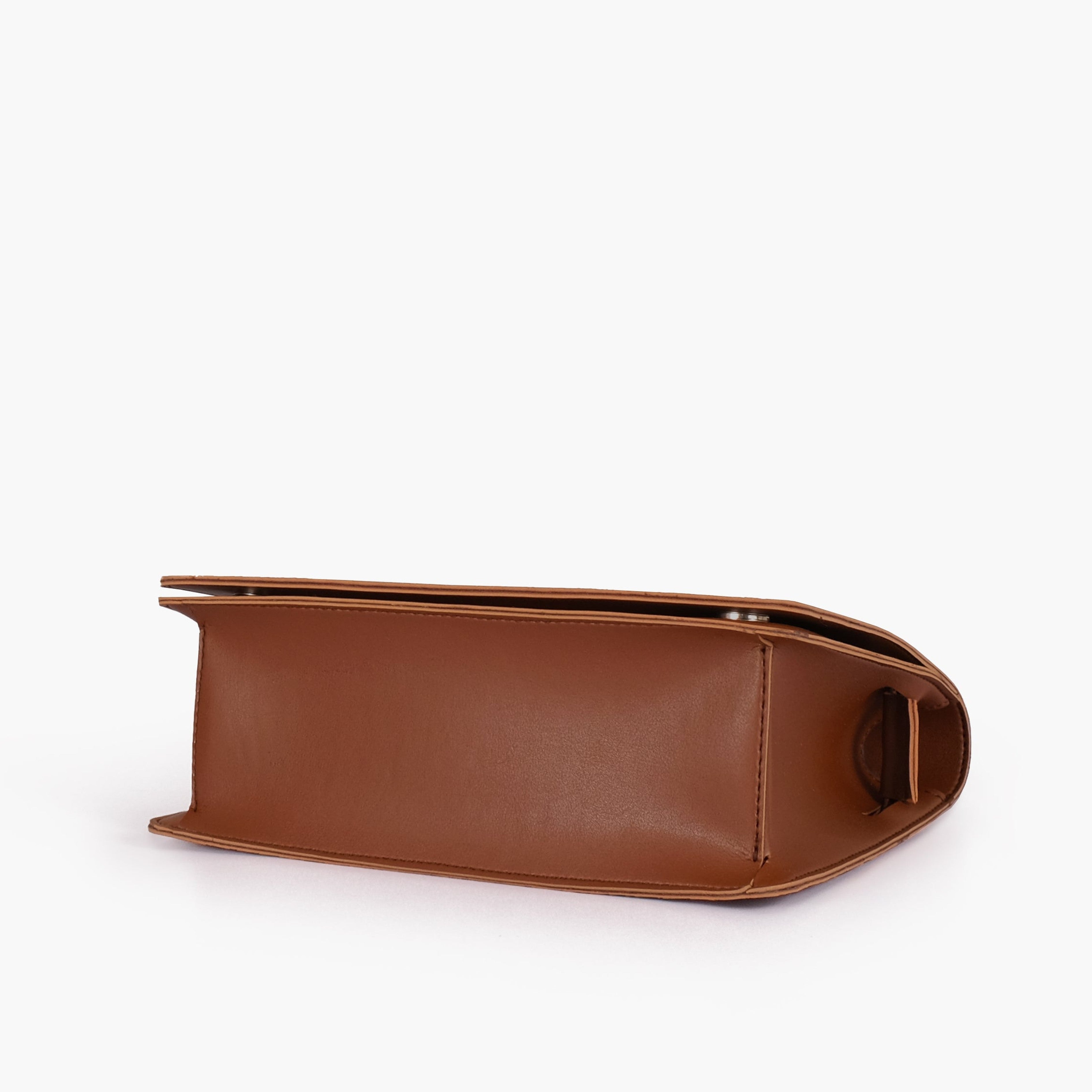 Brown loop strap shoulder bag