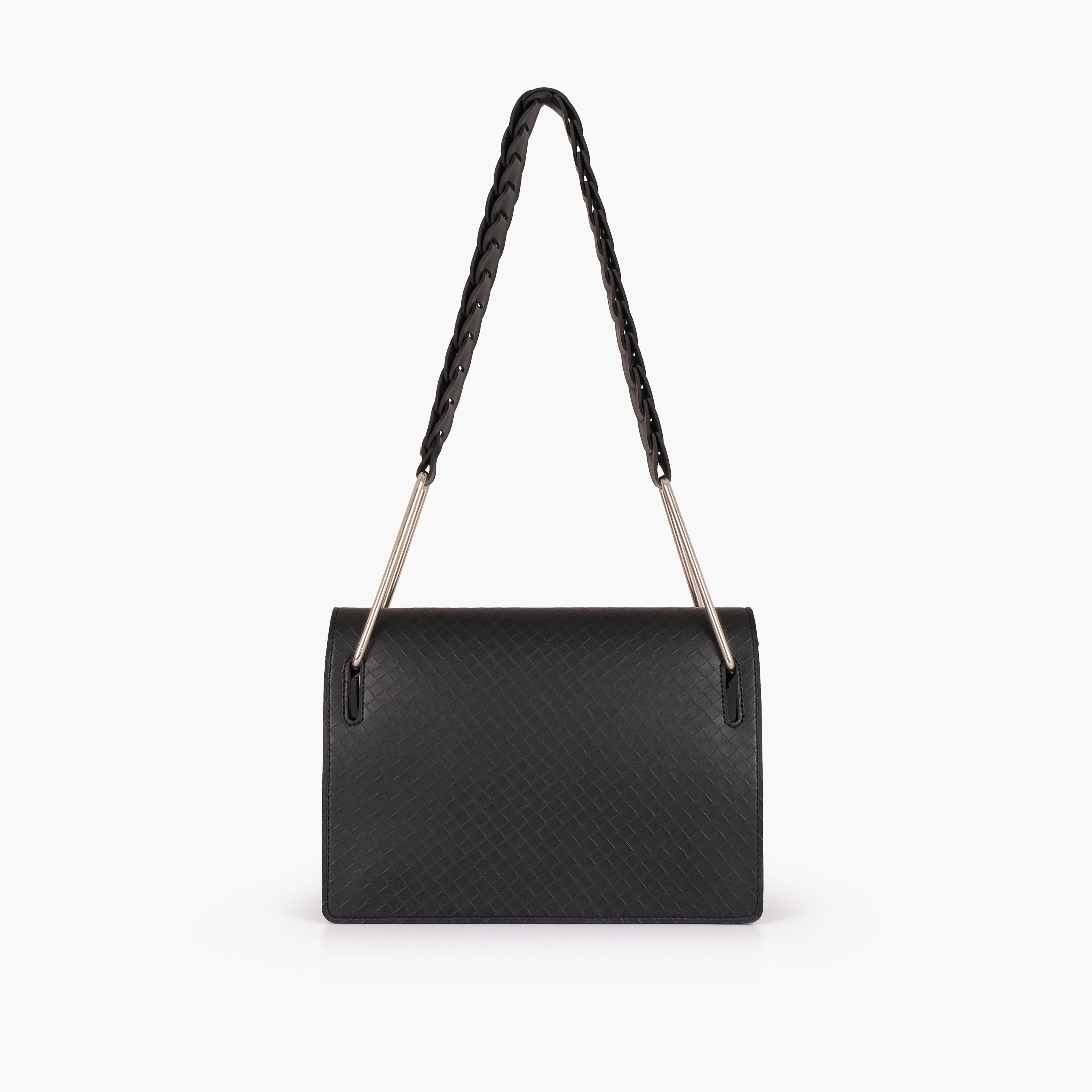 Black loop strap shoulder bag