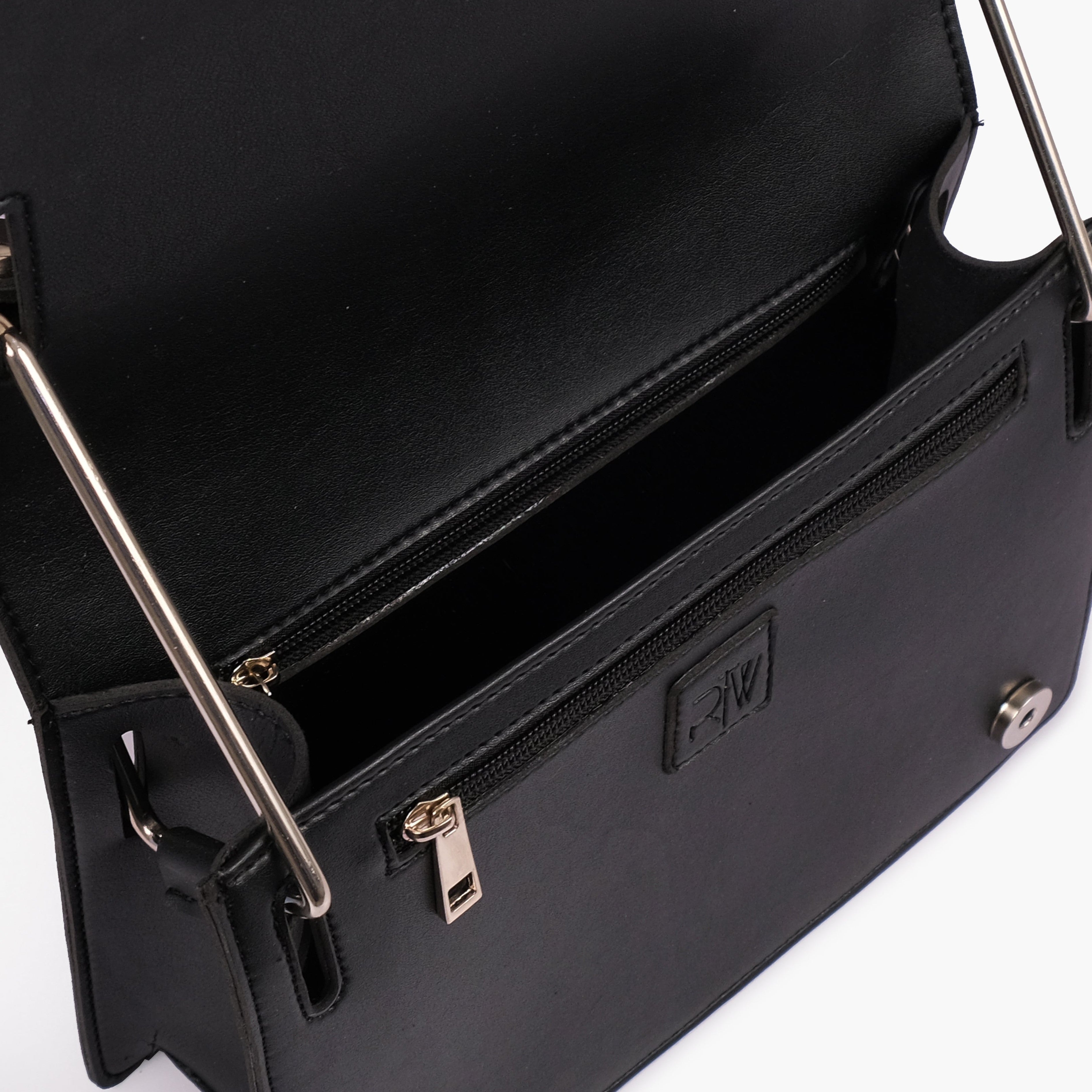 Black loop strap shoulder bag