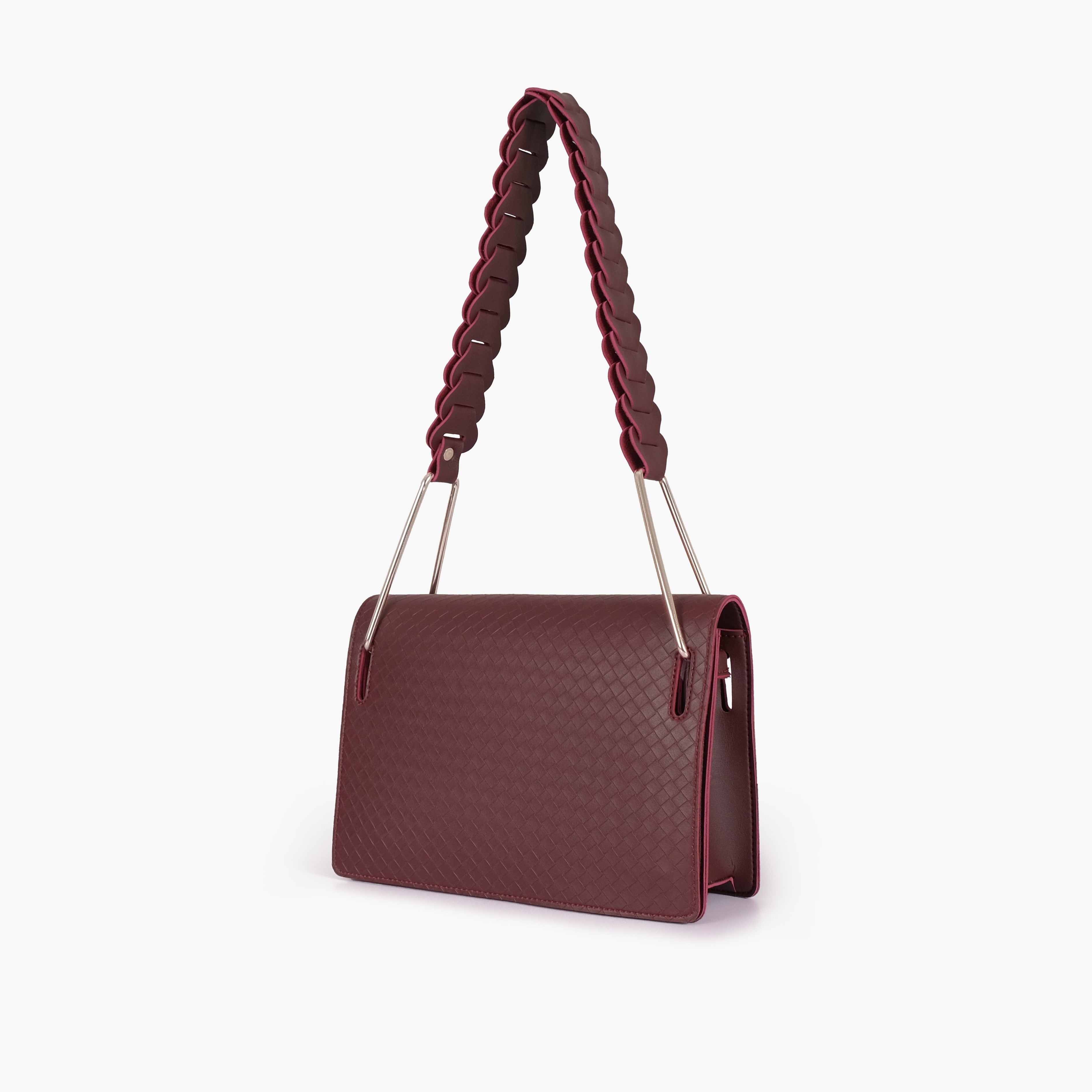 Burgundy loop strap shoulder bag