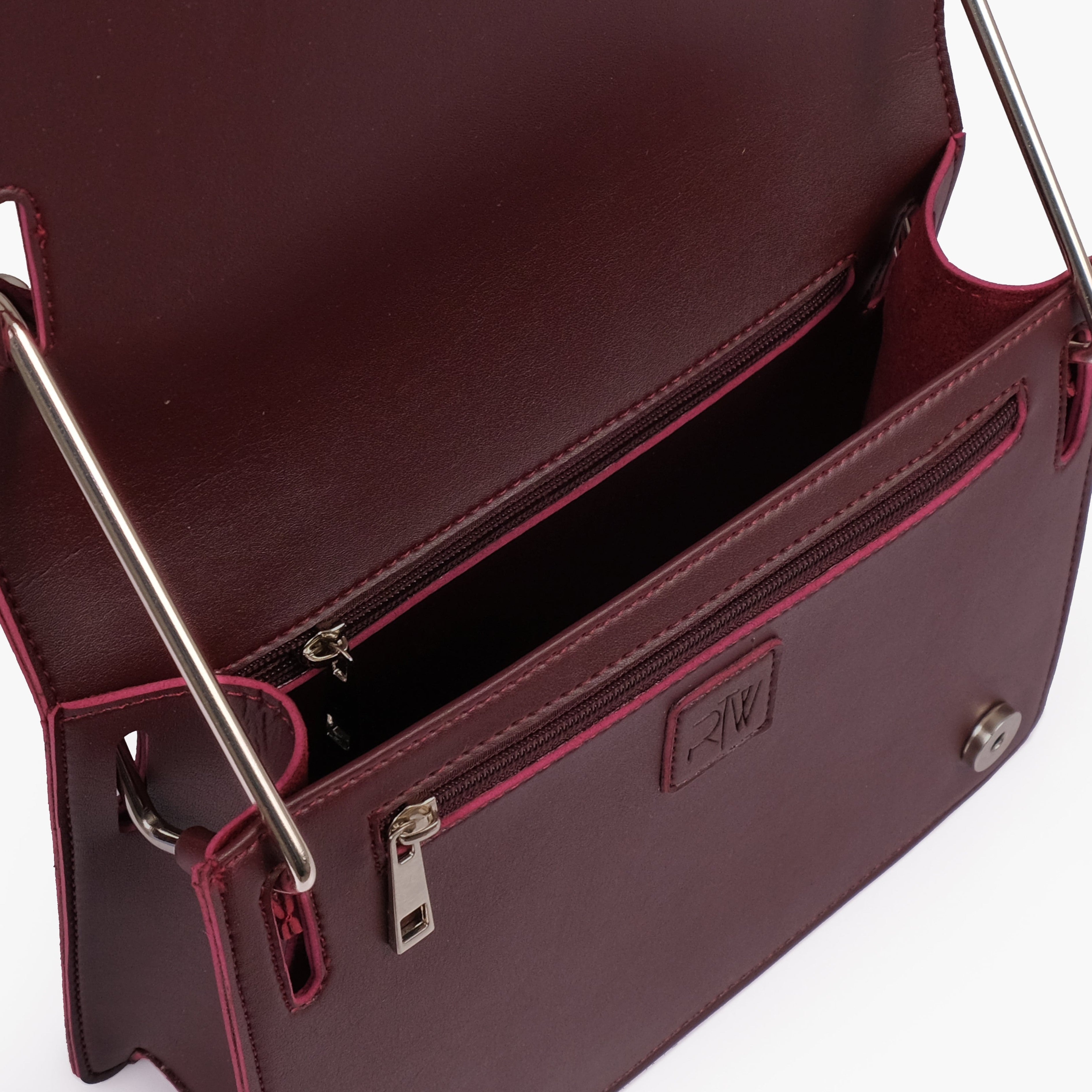 Burgundy loop strap shoulder bag