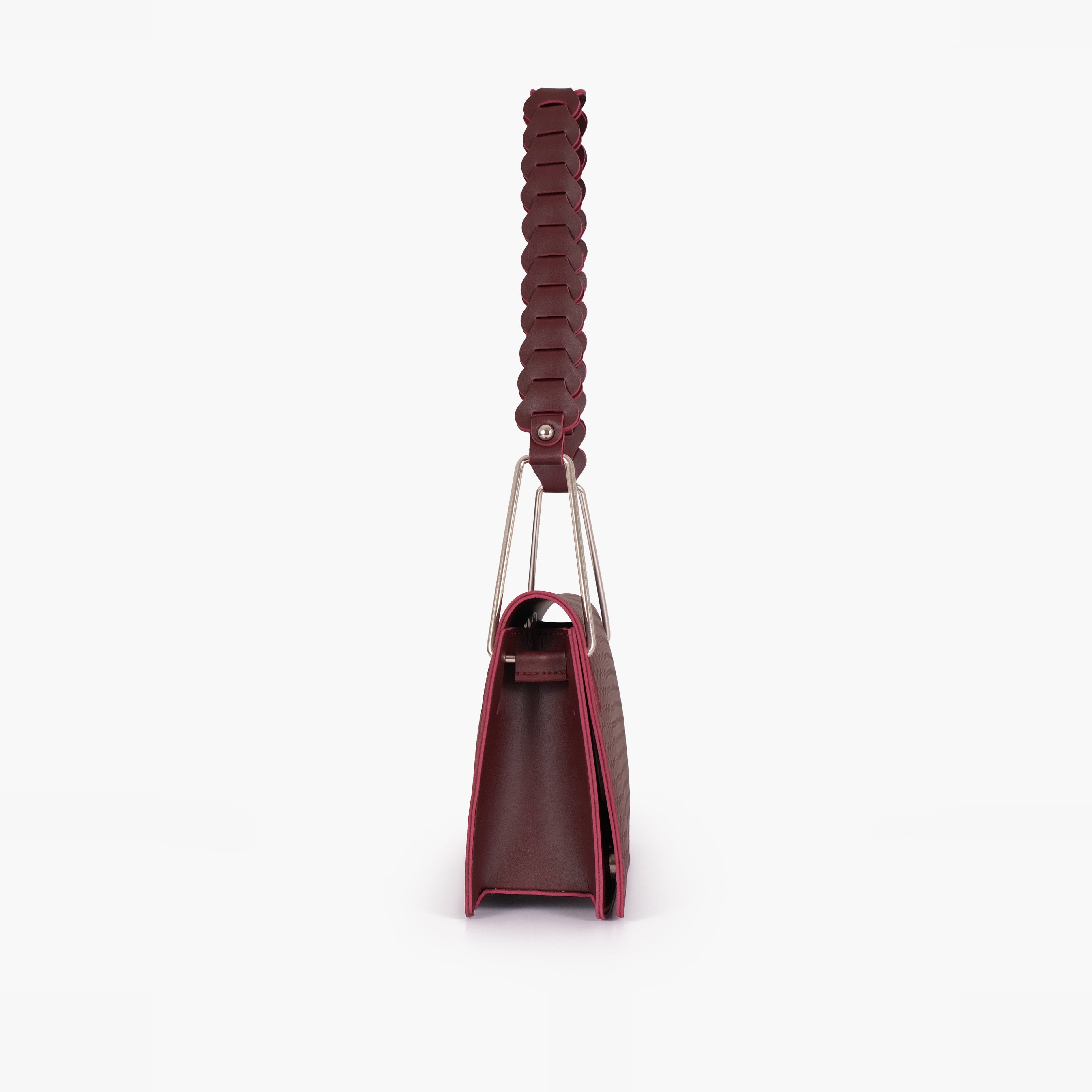 Burgundy loop strap shoulder bag