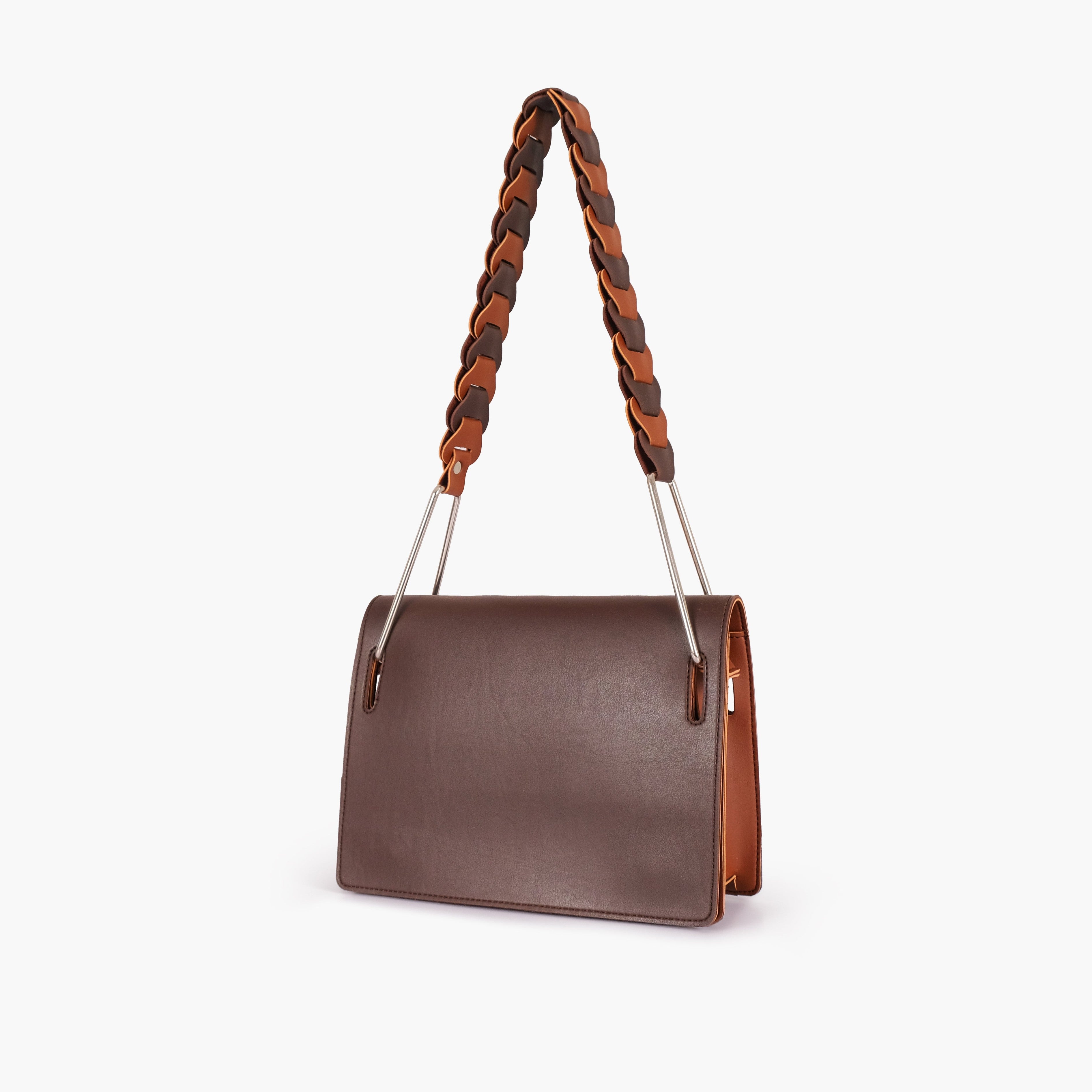 Dark brown loop strap shoulder bag