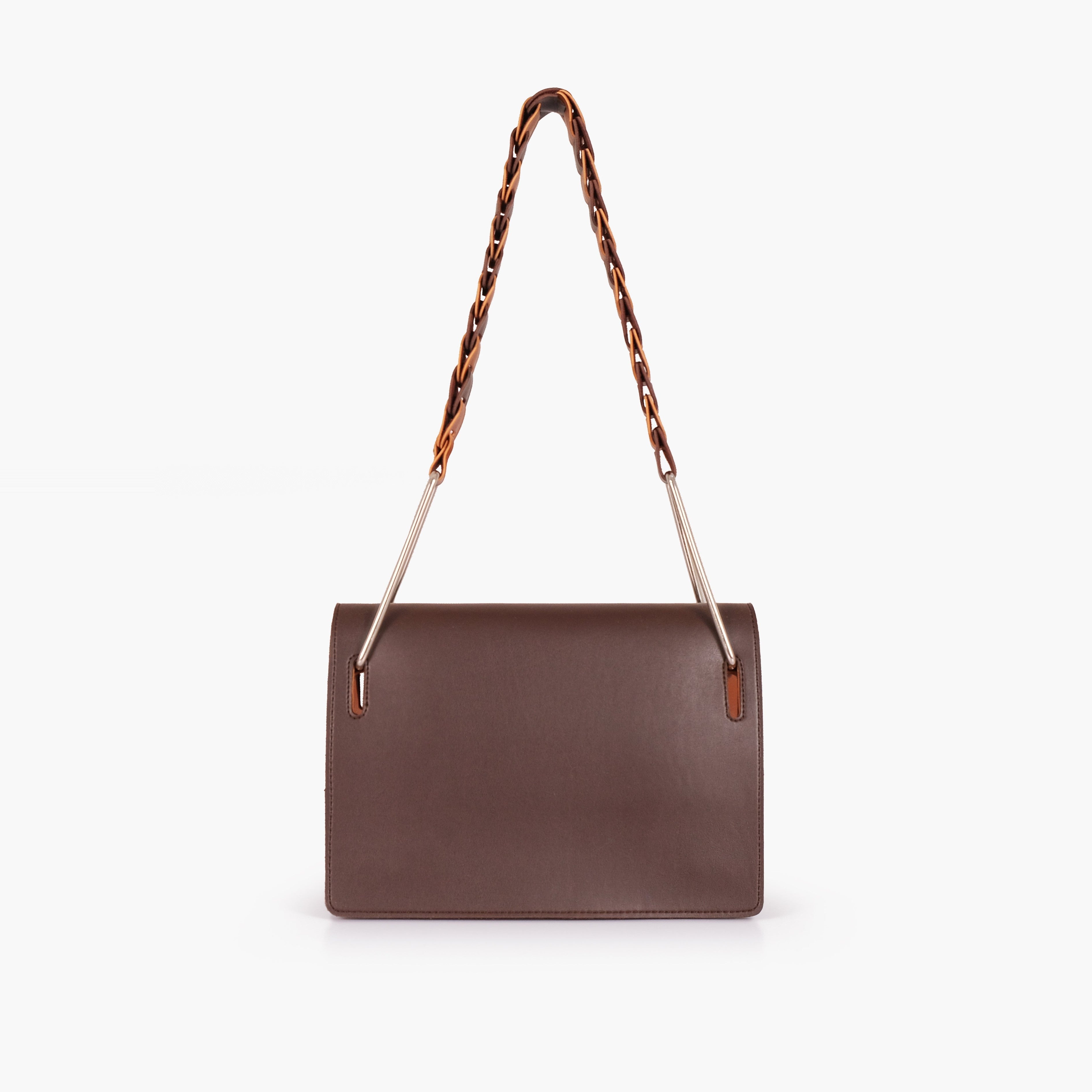 Dark brown loop strap shoulder bag