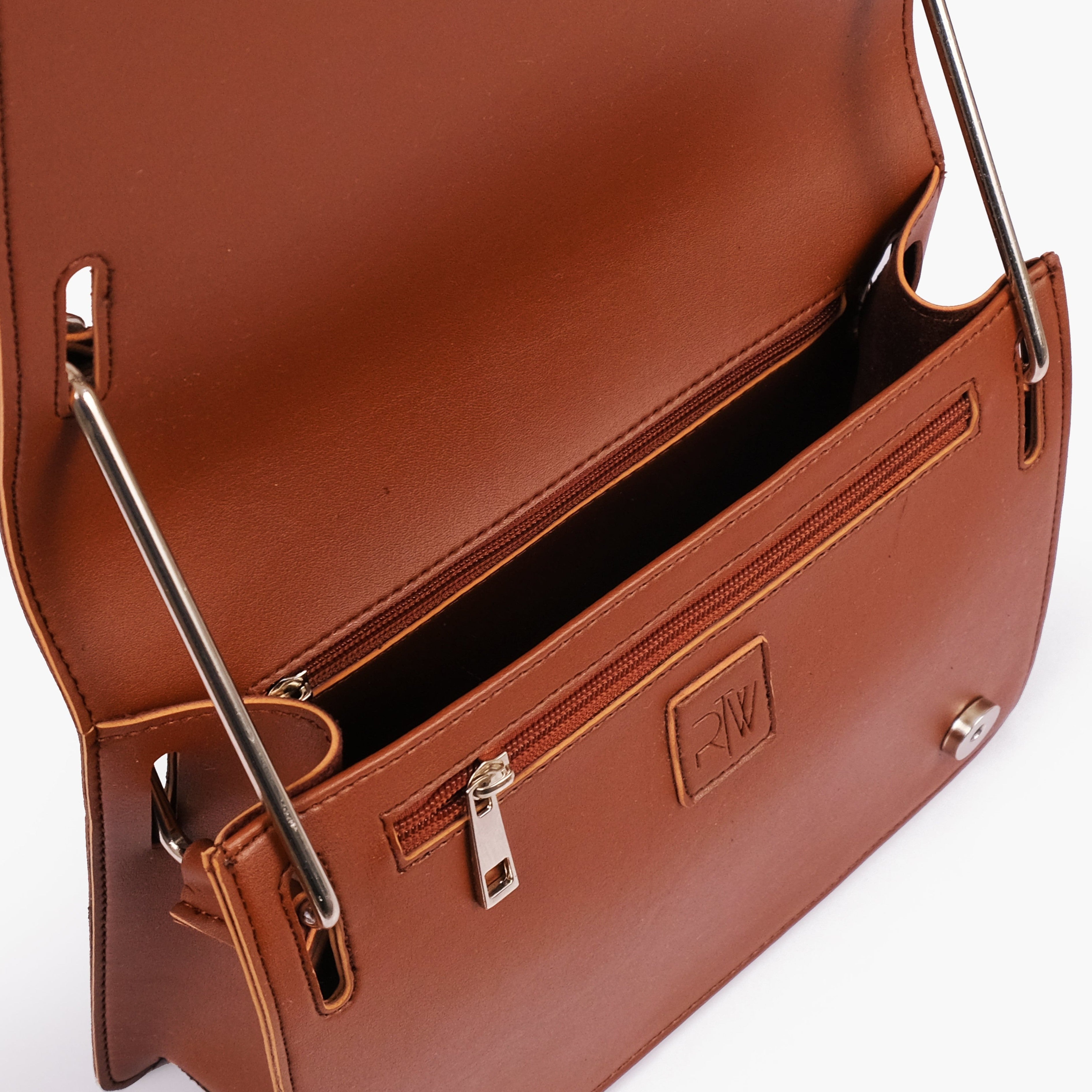 Dark brown loop strap shoulder bag