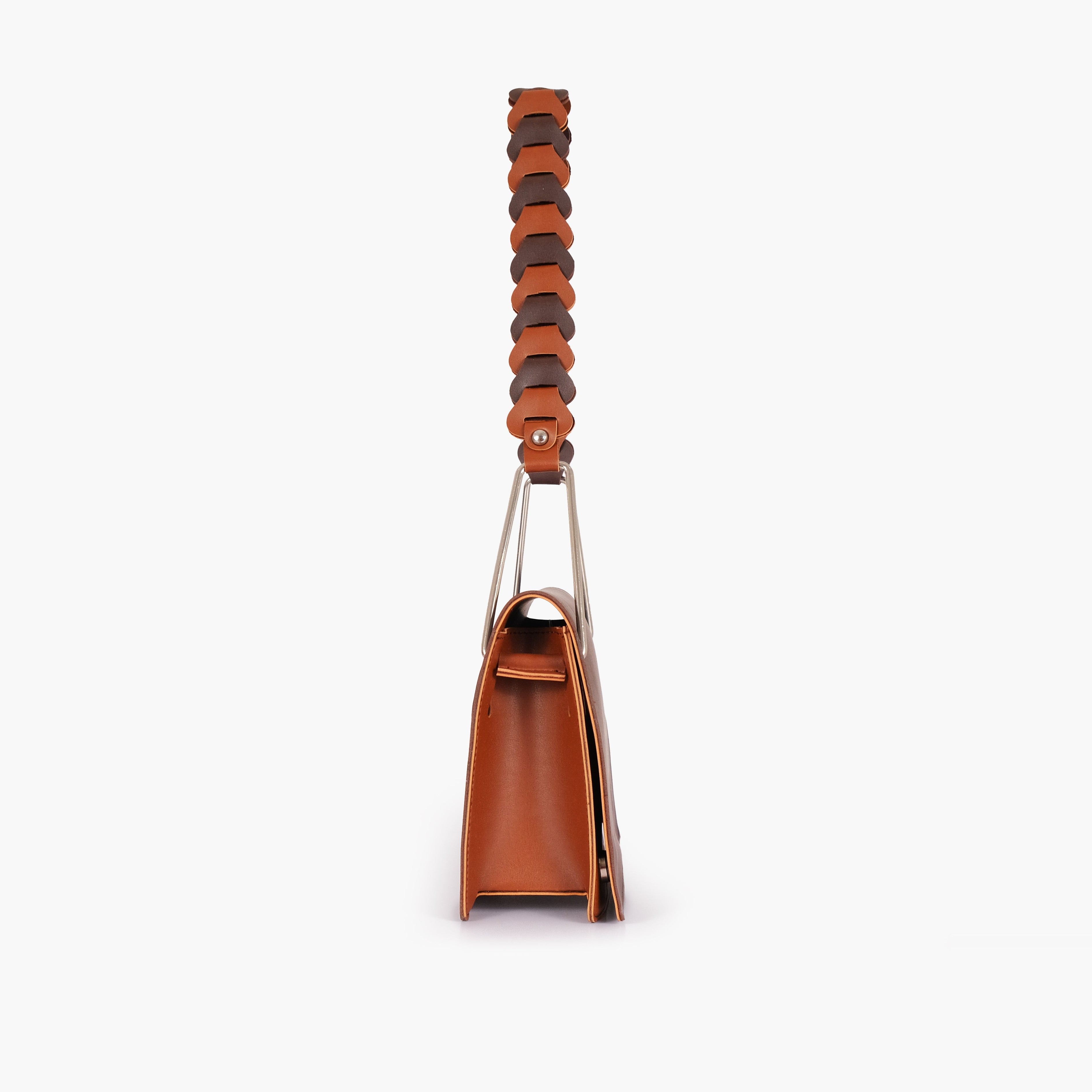 Dark brown loop strap shoulder bag