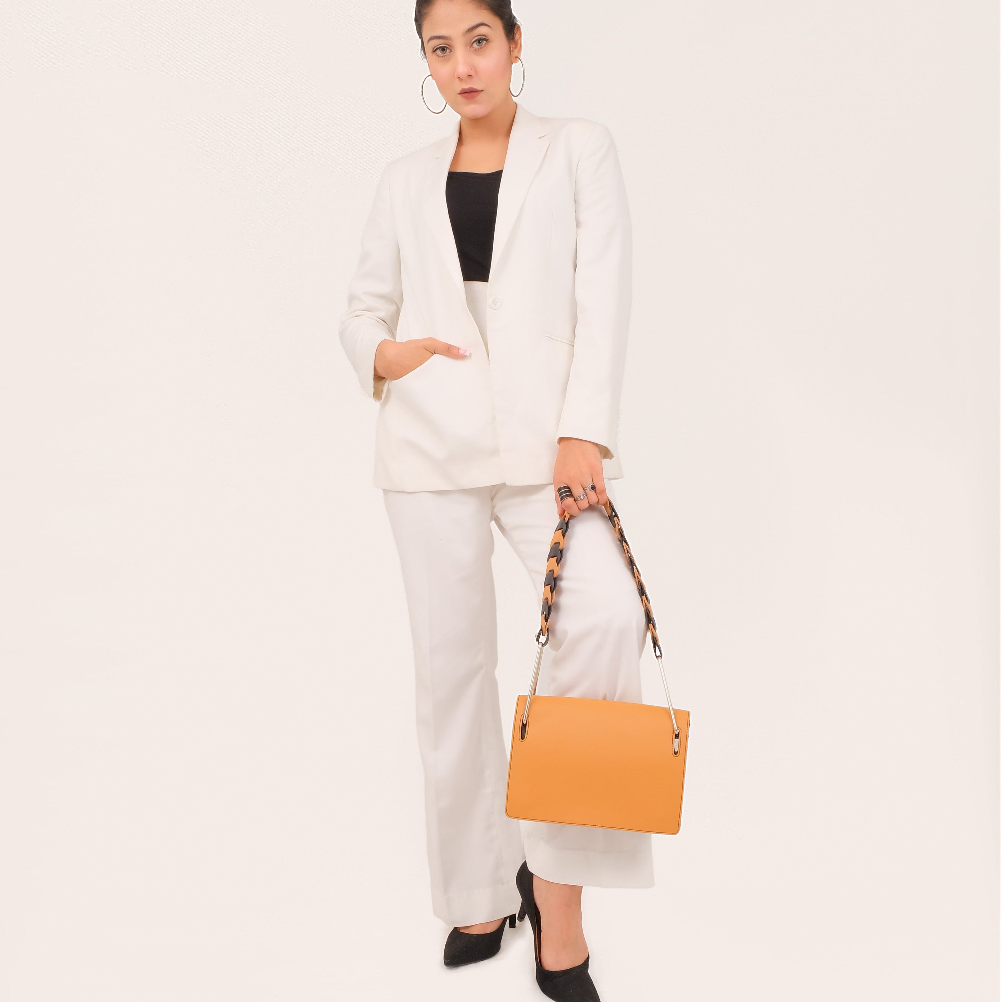 Mustard loop strap shoulder bag