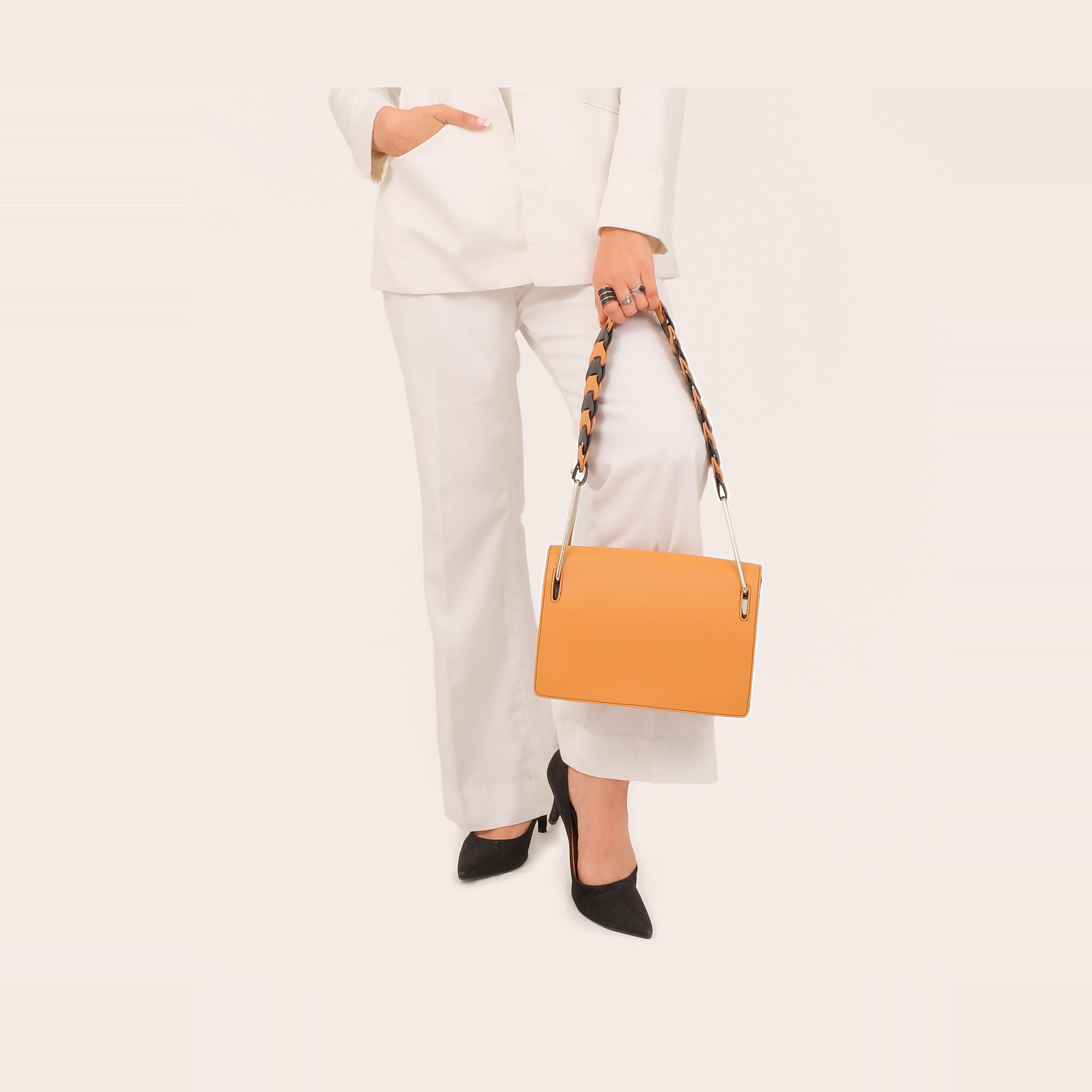 Mustard loop strap shoulder bag