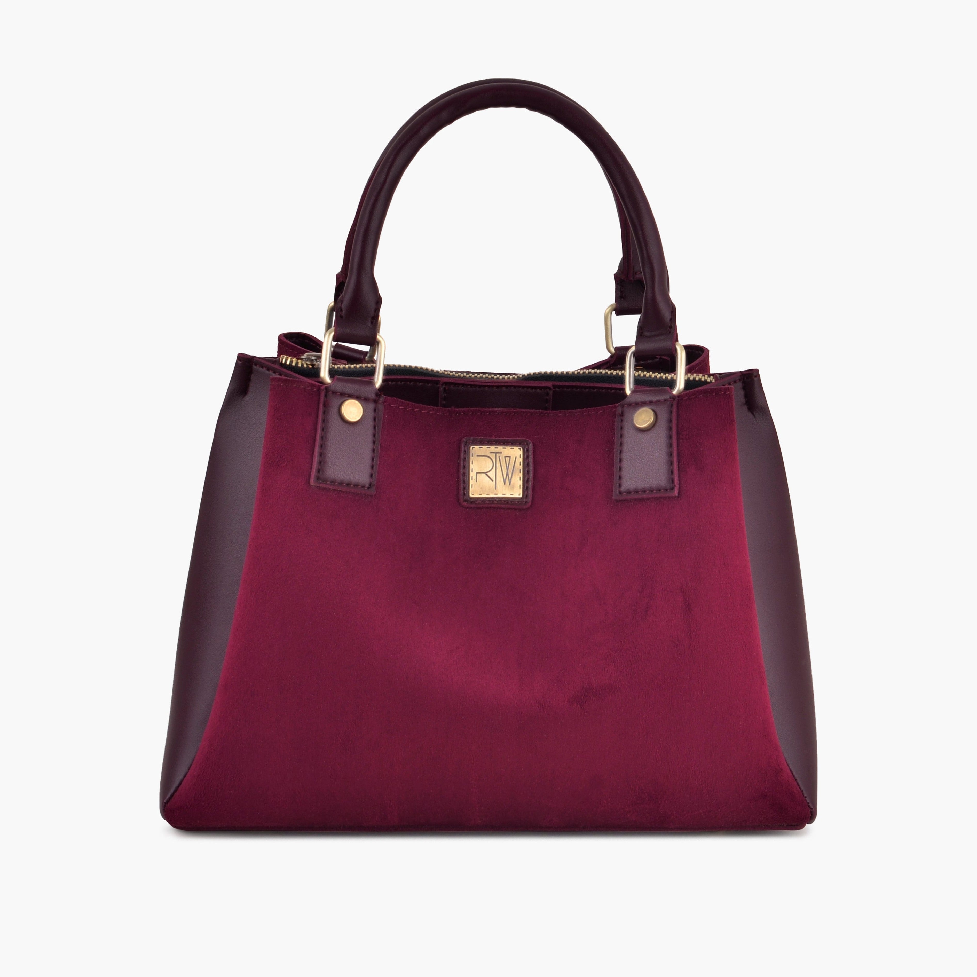 Burgundy suede mini bag