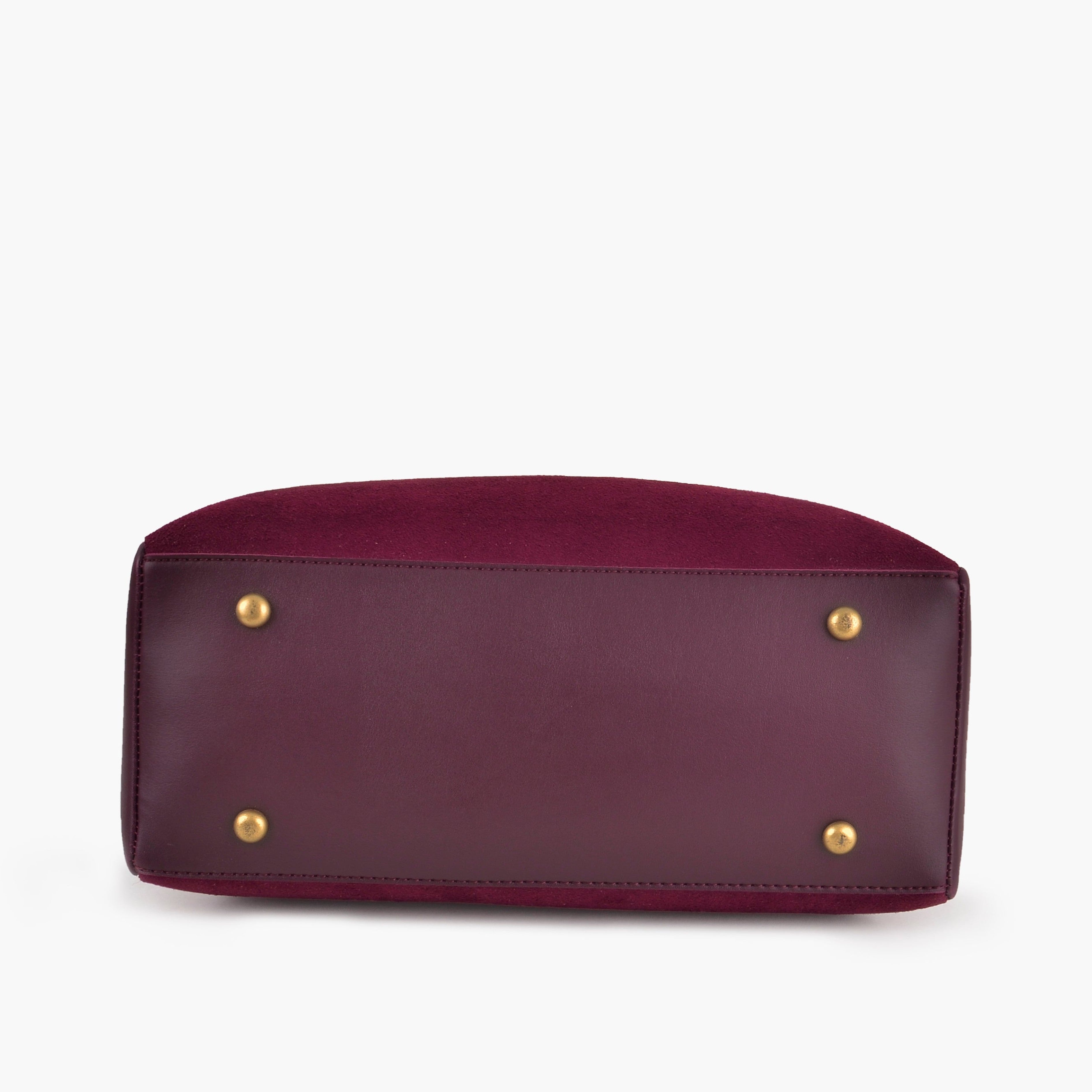Burgundy suede mini bag