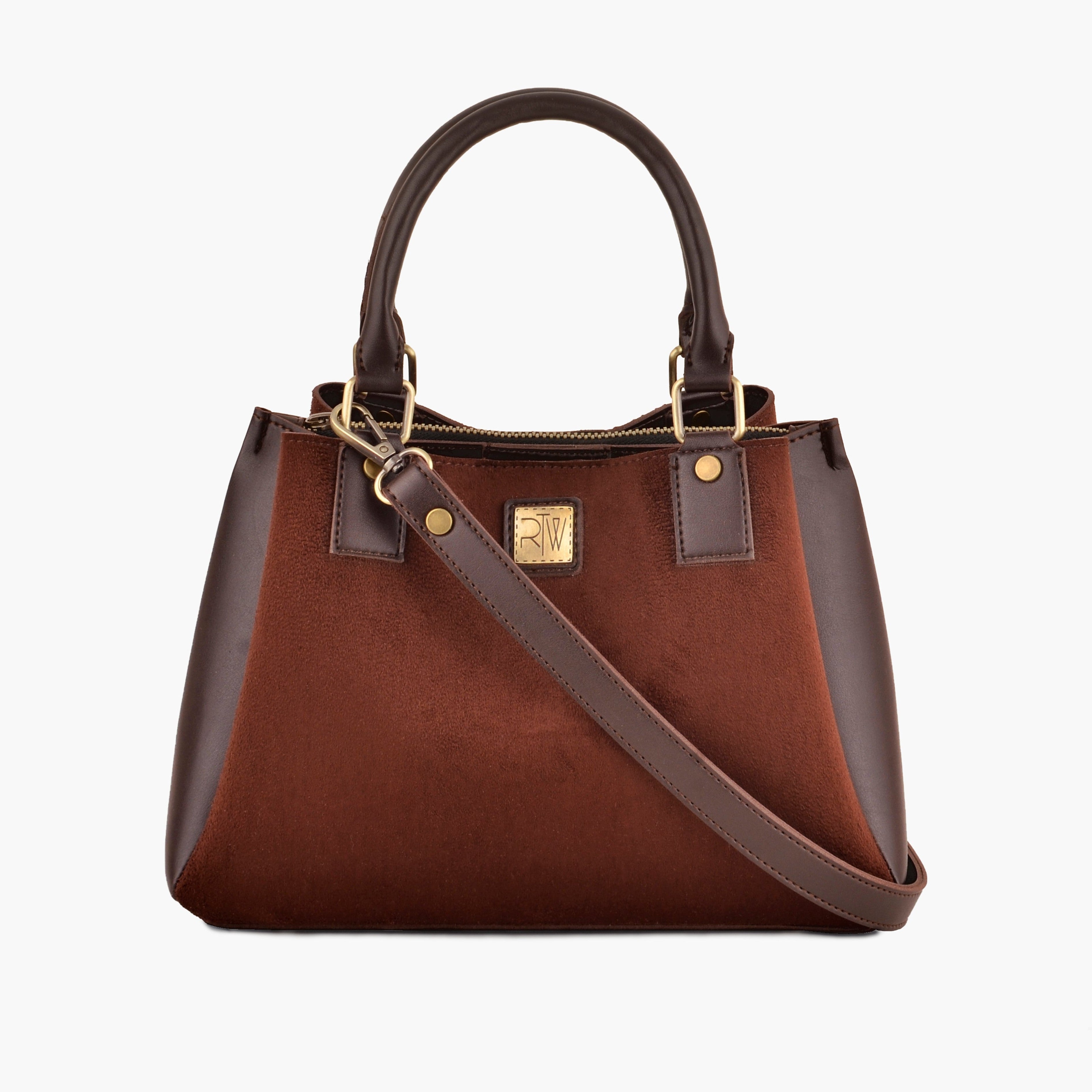 Dark brown suede mini bag
