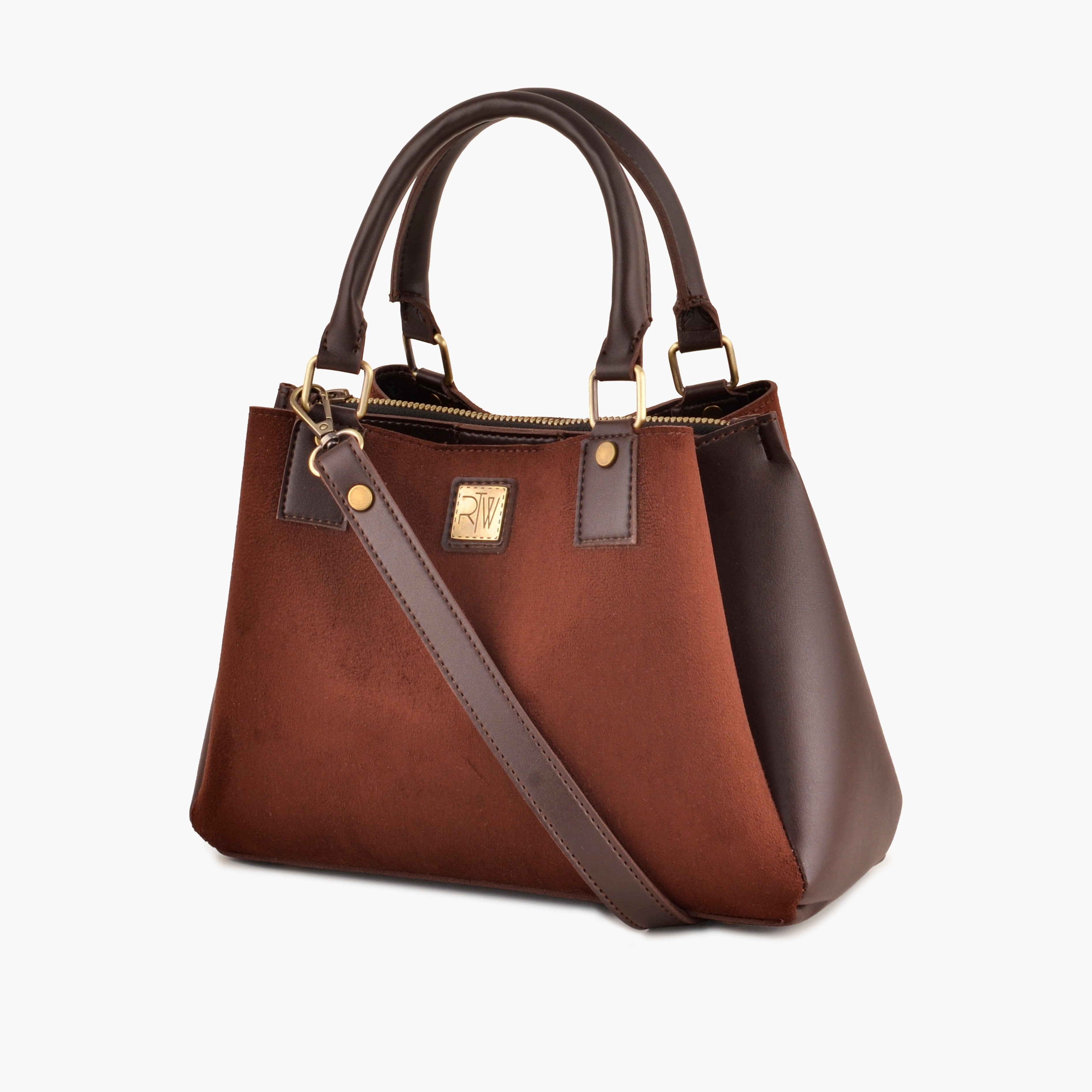 Dark brown suede mini bag