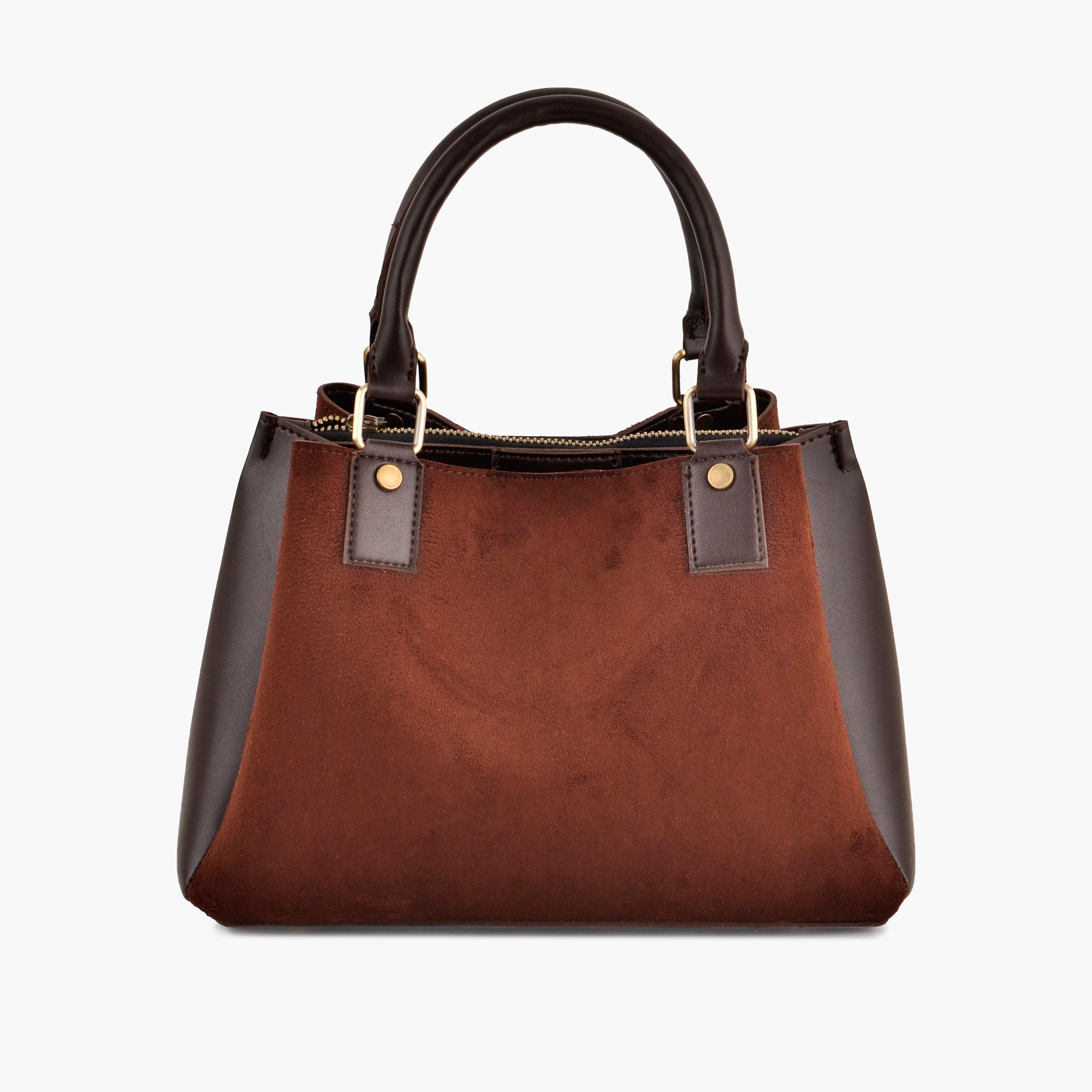 Dark brown suede mini bag