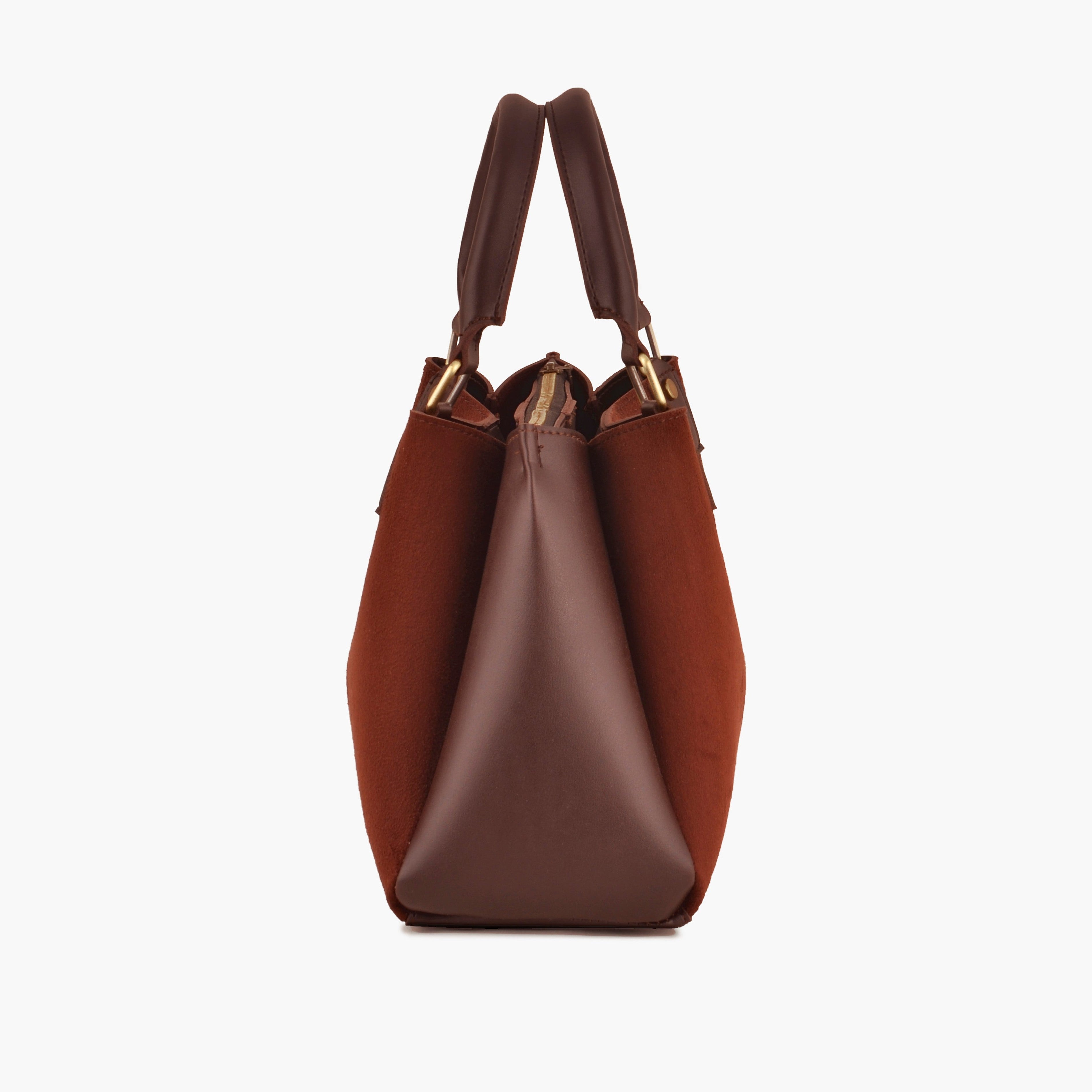 Dark brown suede mini bag